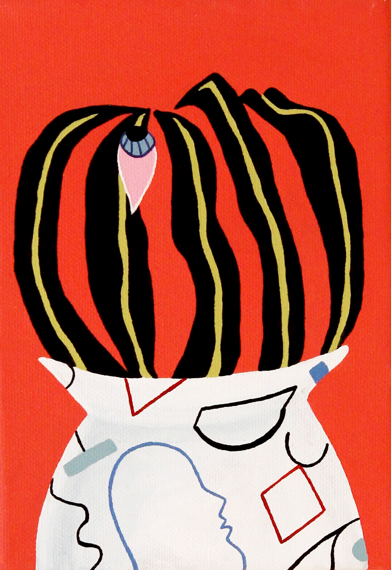 Plant Profile - 2016, acrylic on canvas, 15 x 21cm