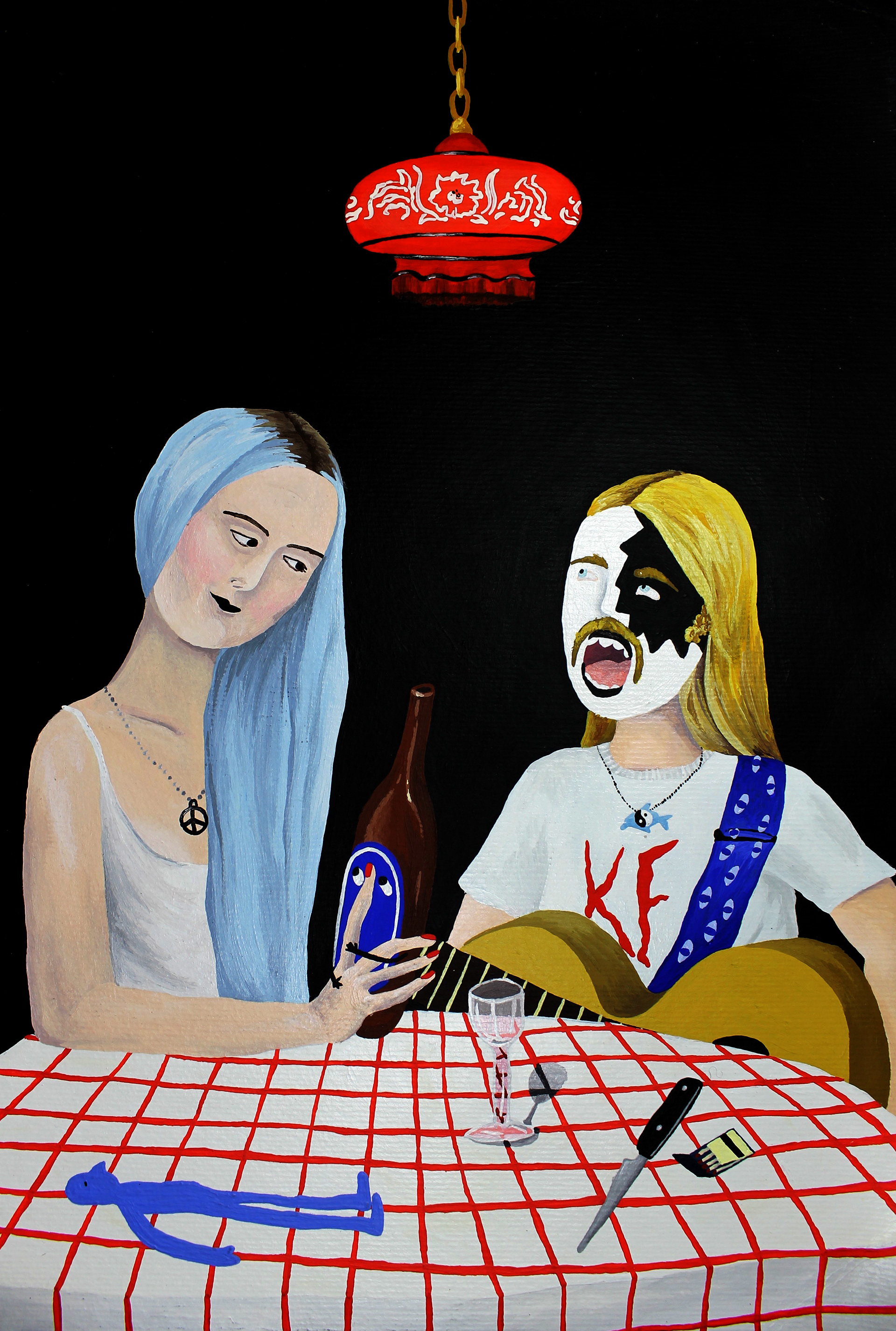 A Thursday Night in 1997 - 2012, acrylic on paper, 30 x 40cm