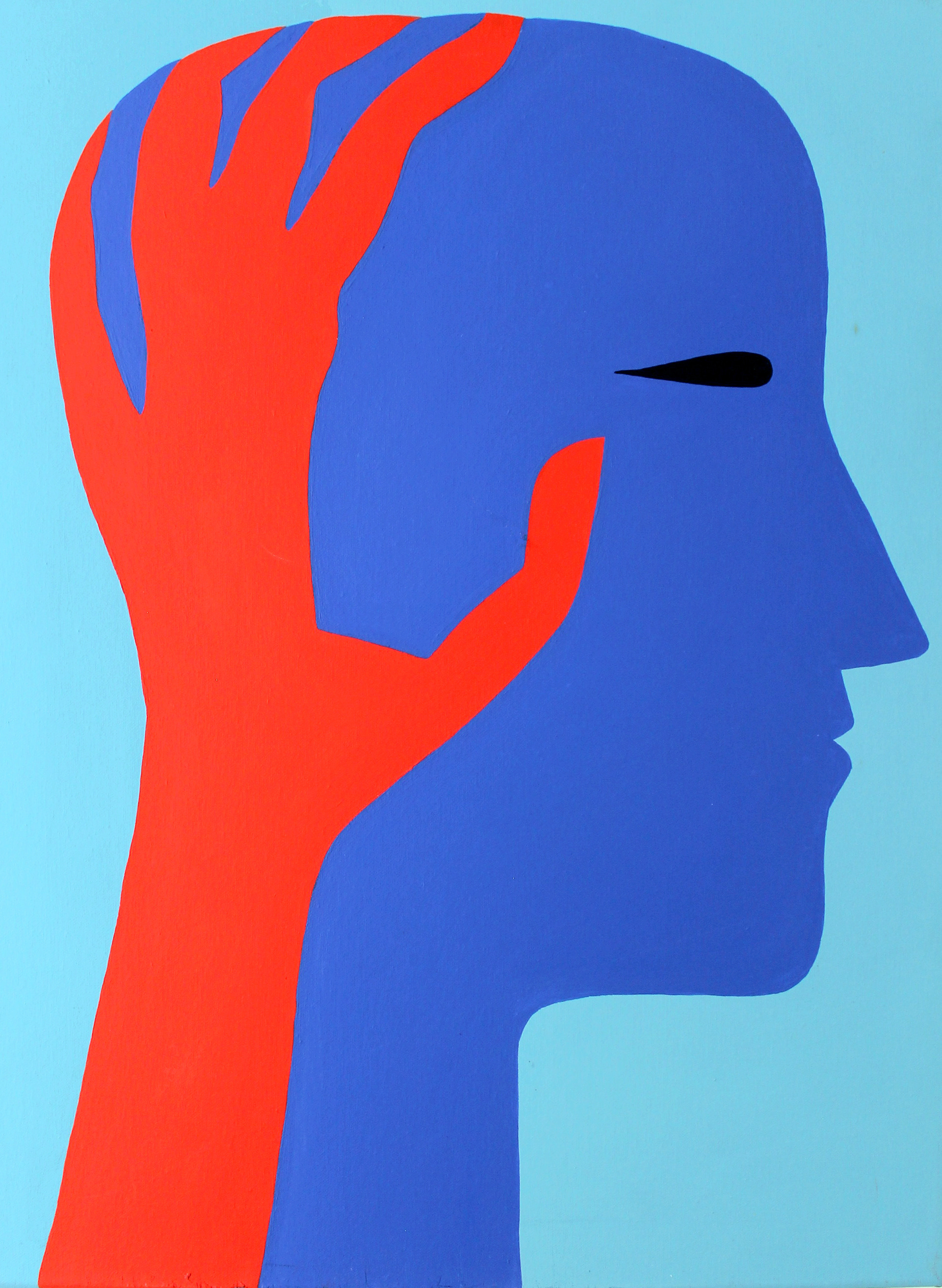 Hand on Head - 2016, acrylic on canvas, 46 x 61cm