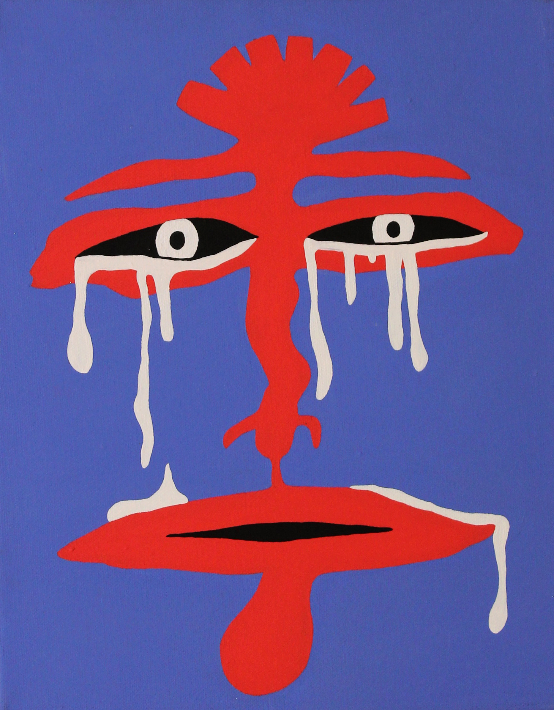 Candle Wax Tear Face - 2016, acrylic on canvas, 