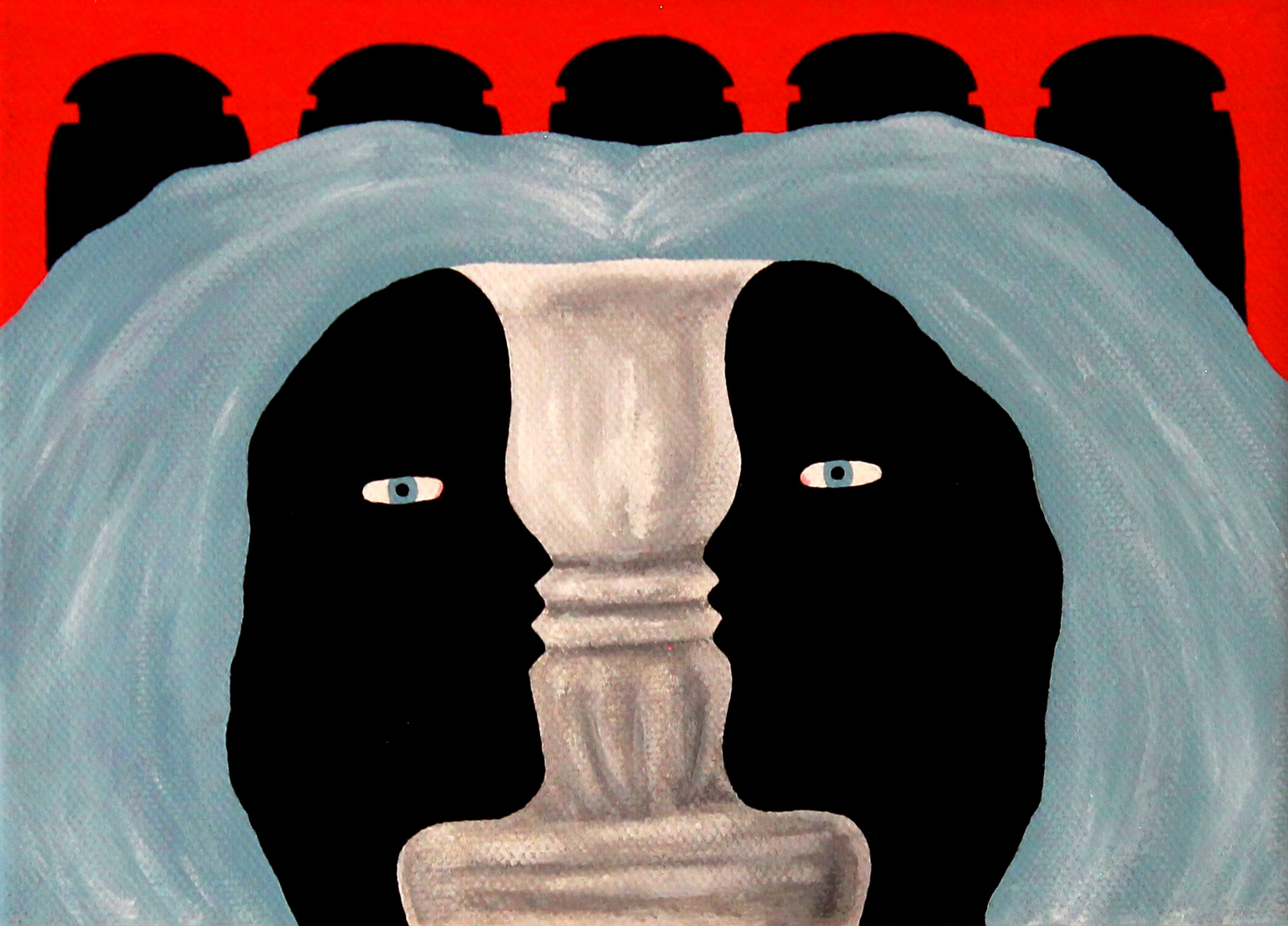 Fountain Twins - 2016, acrylic on canvas, 15 x 21cm
