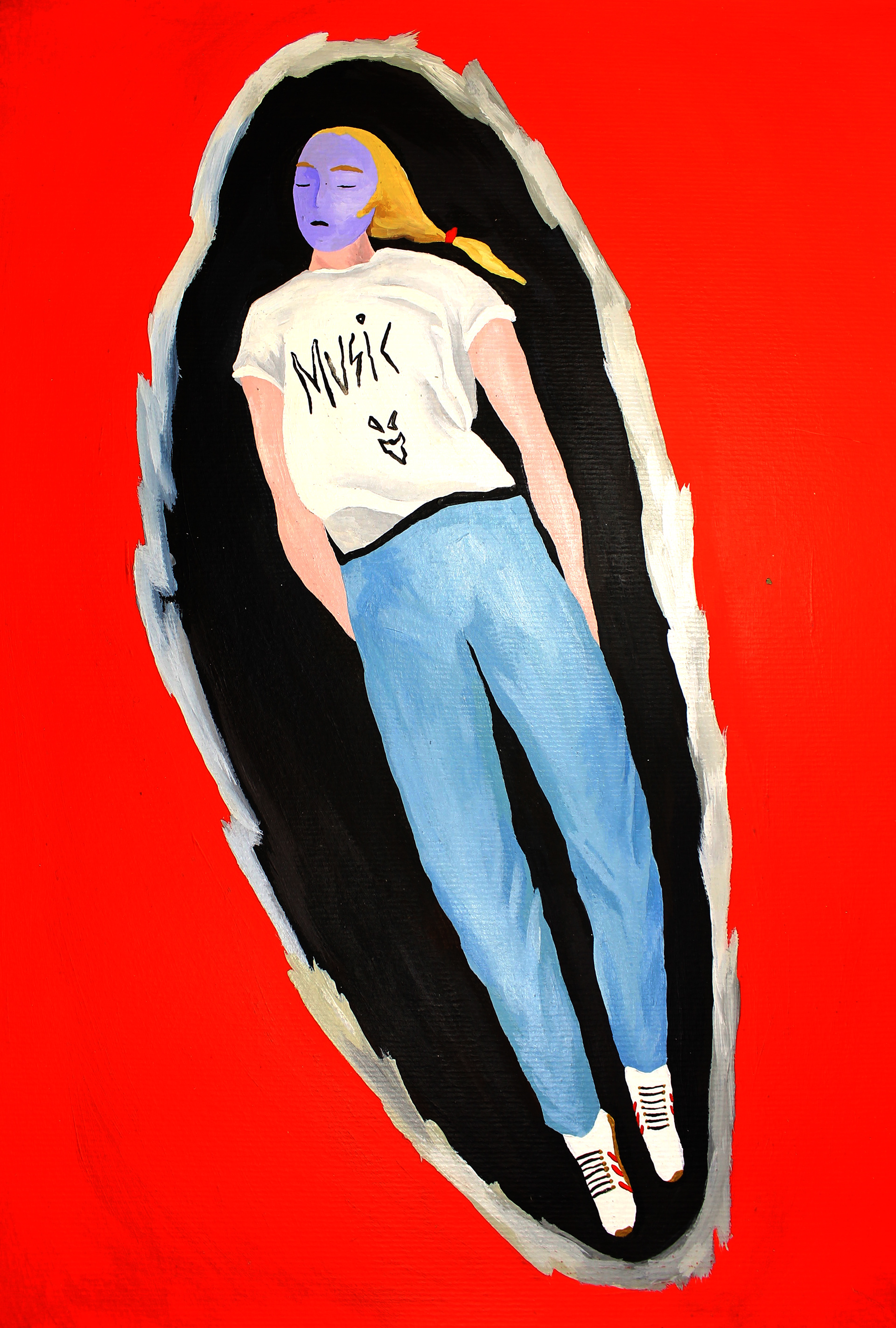 A Musician - 2013, acrylic on paper, 30 x 40cm