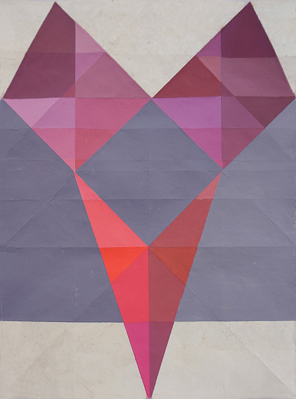 Macla 21/ 2020 Pintura acrílica sobre papel amate plegado 40 x 50 cm