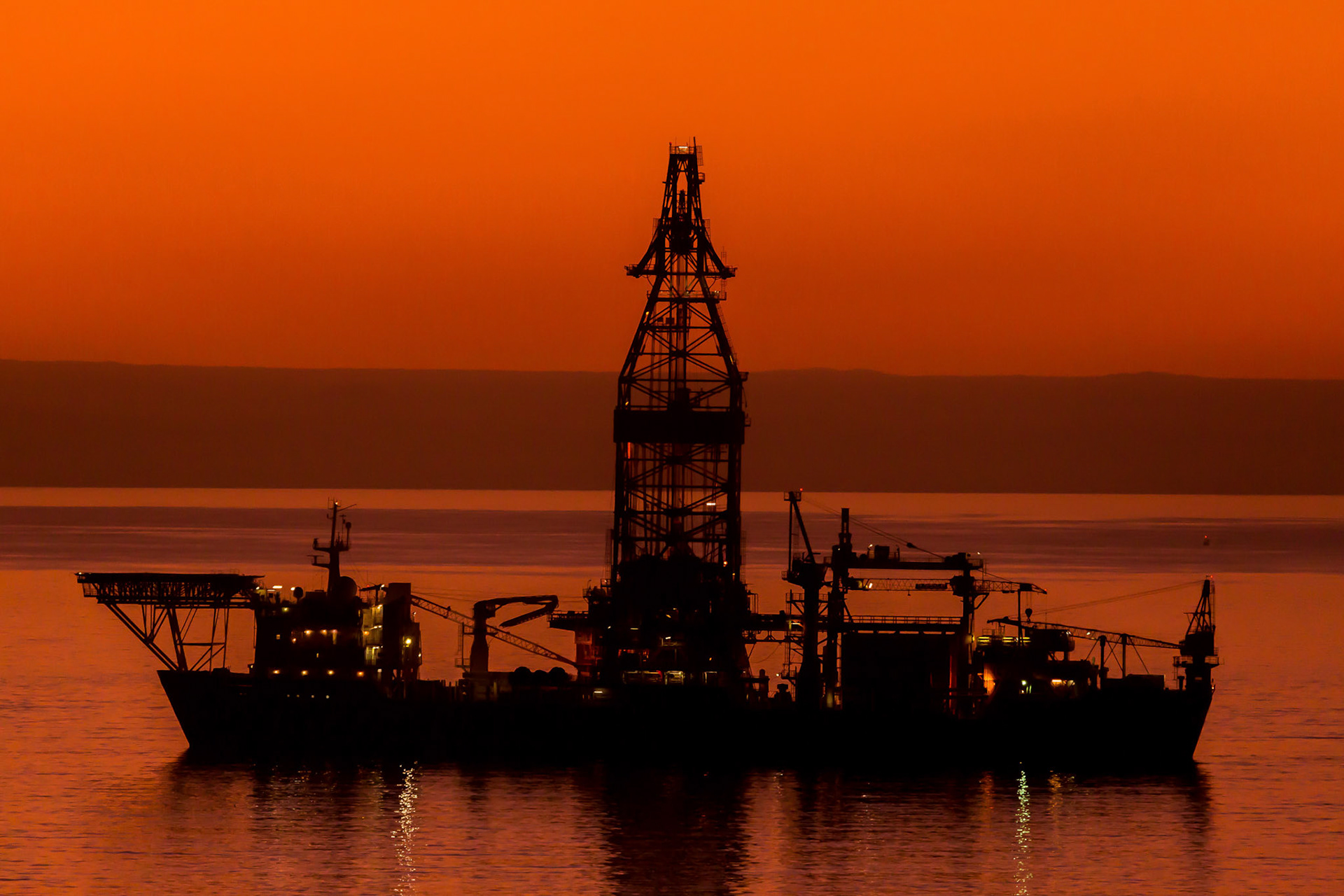 drillship off Namibia desert