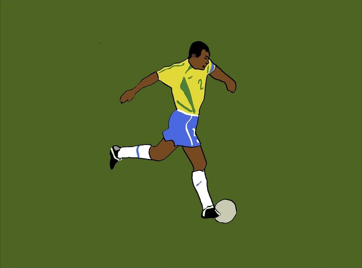 "This illustration captures the legendary defender Cafu during the 2002 World Cup, blending motion and legacy into a powerful tribute. Created with precision in Illustrator, it celebrates Cafu's dynamic presence and his unforgettable impact on the game."