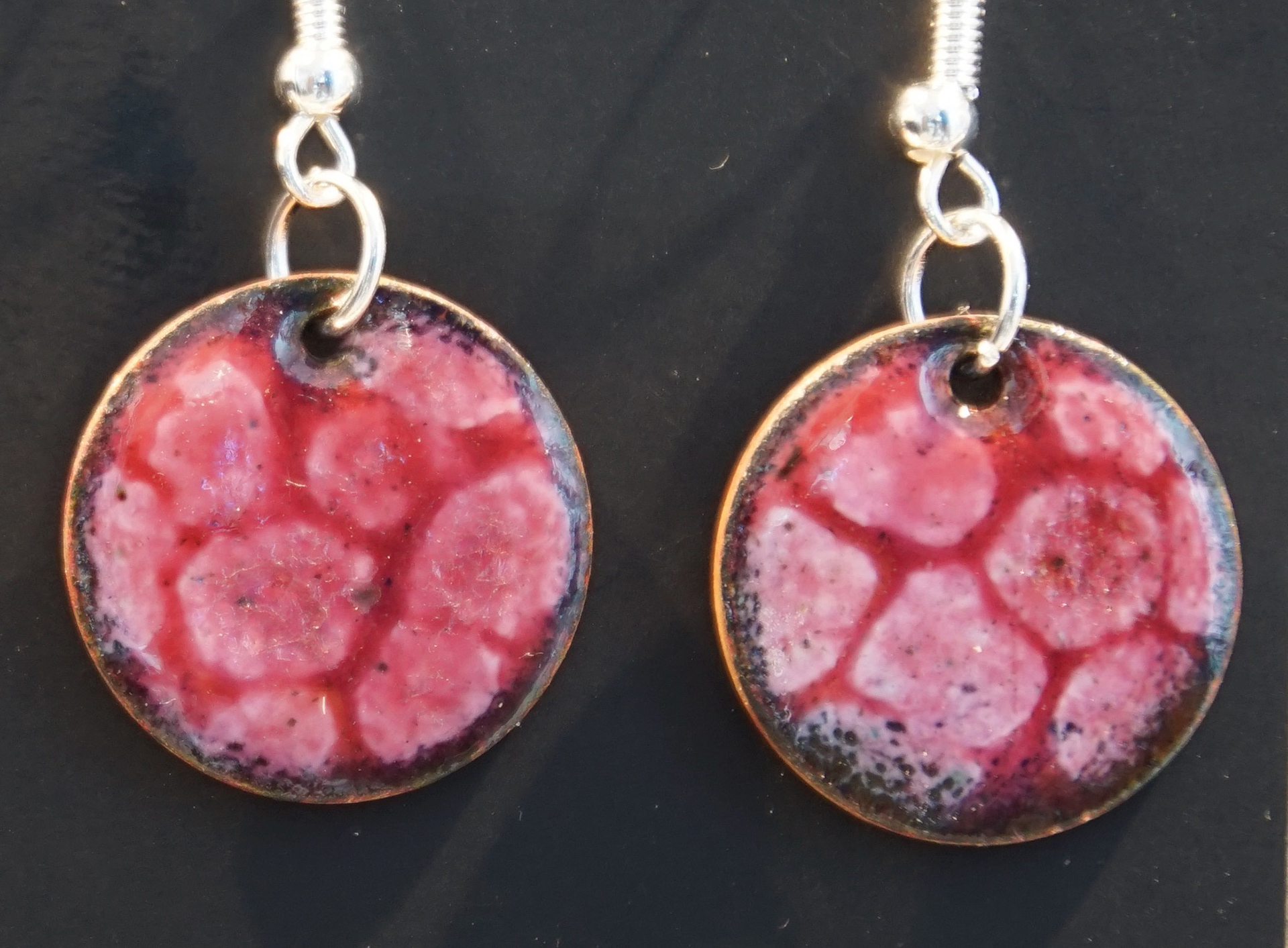 Earrings - Enameled Pennies