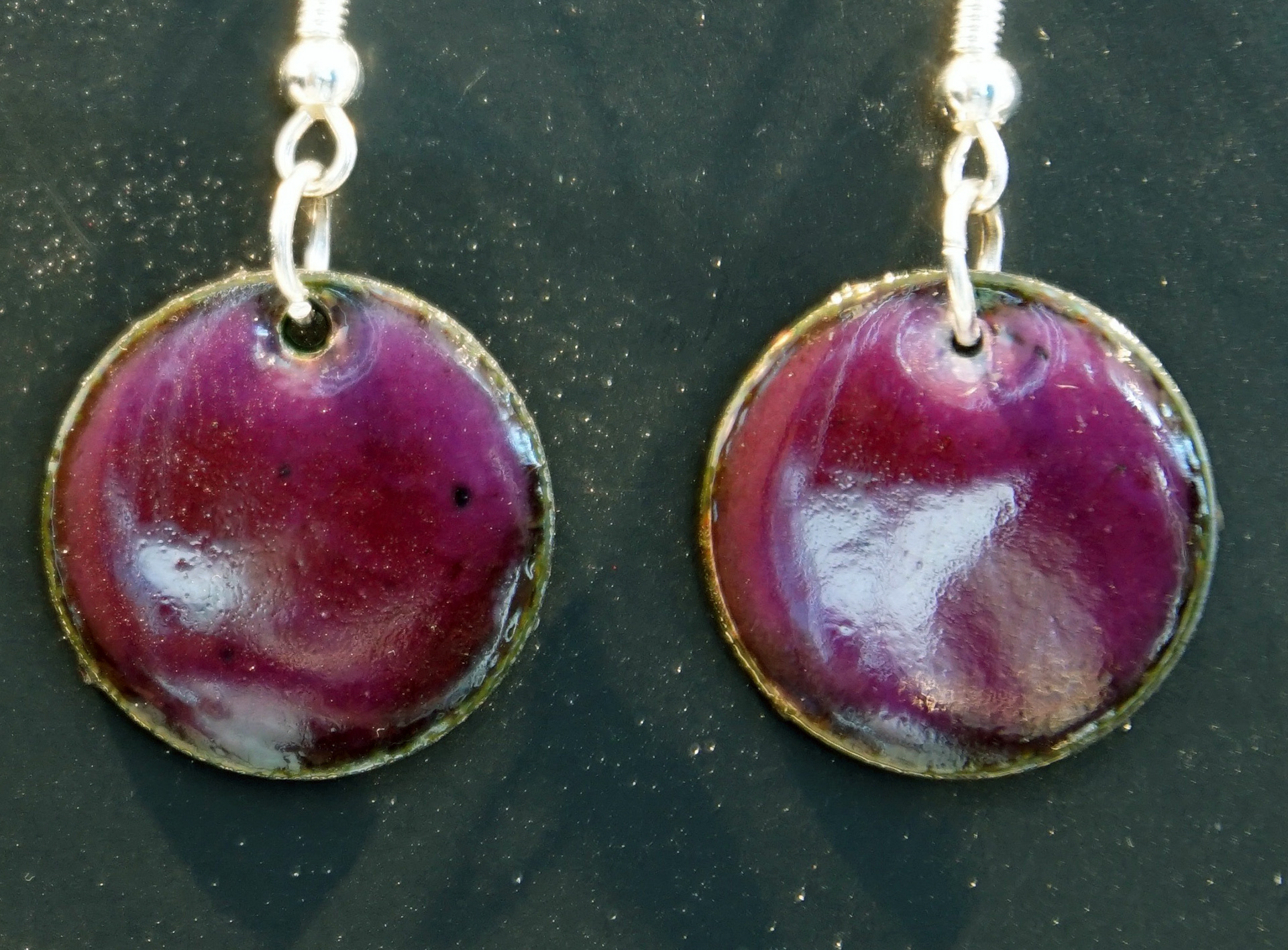 Earrings - Enameled Pennies