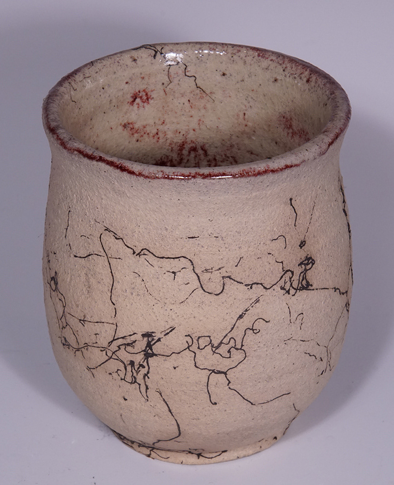 Raku-Fired Vessel with Horsehair