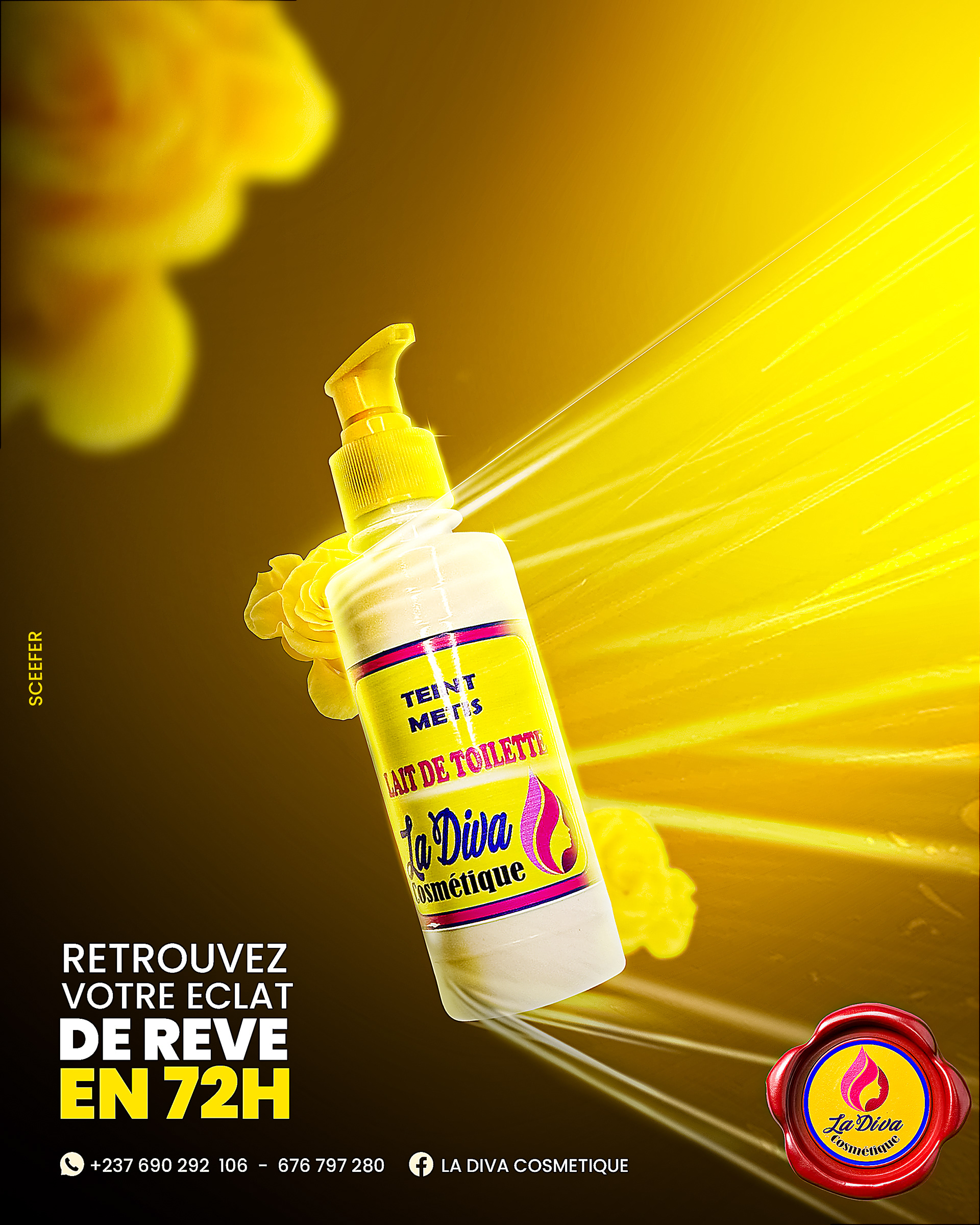Artwork for LA DIVA COSMETIC, une marque de lait corporel camerounais.