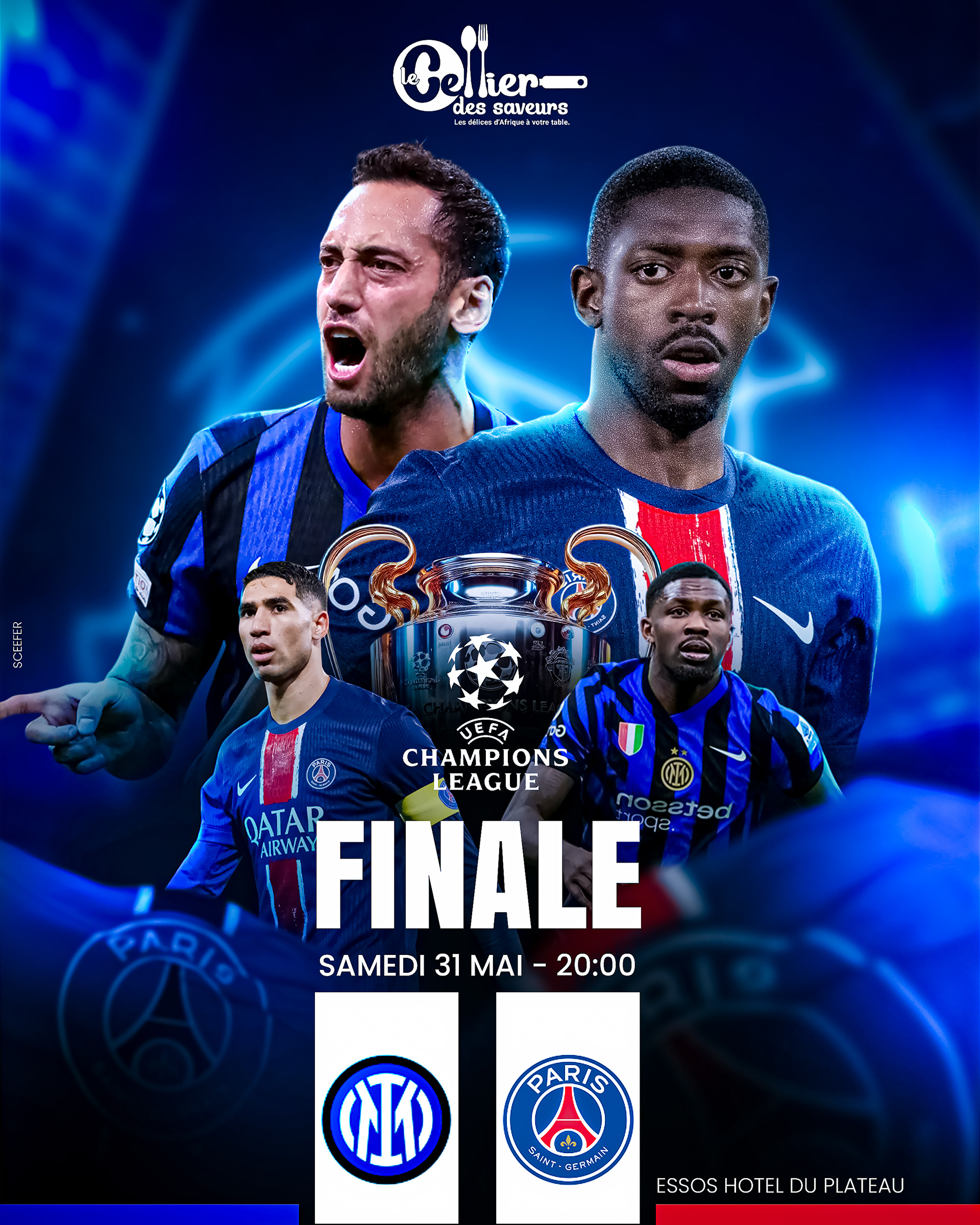 Final de la Champions League 2025 au Cellier des saveurs, Restaurant Camerounais spécialisé dans les mets africains