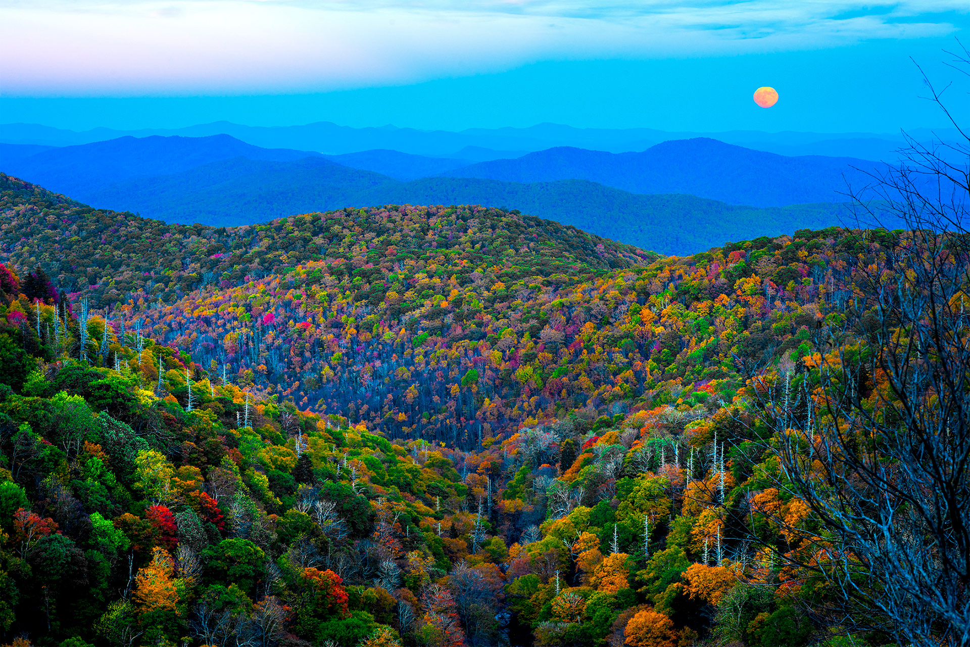 October's Full Moon on the Blue Ridge Parkway