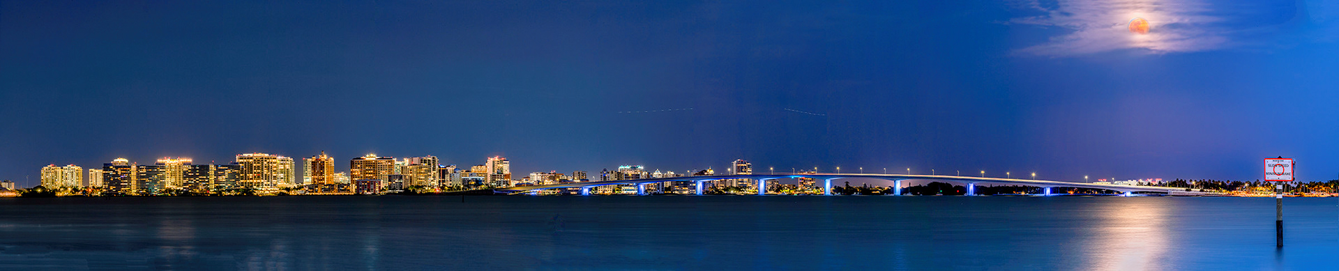 Pink Moon Over Sarasota