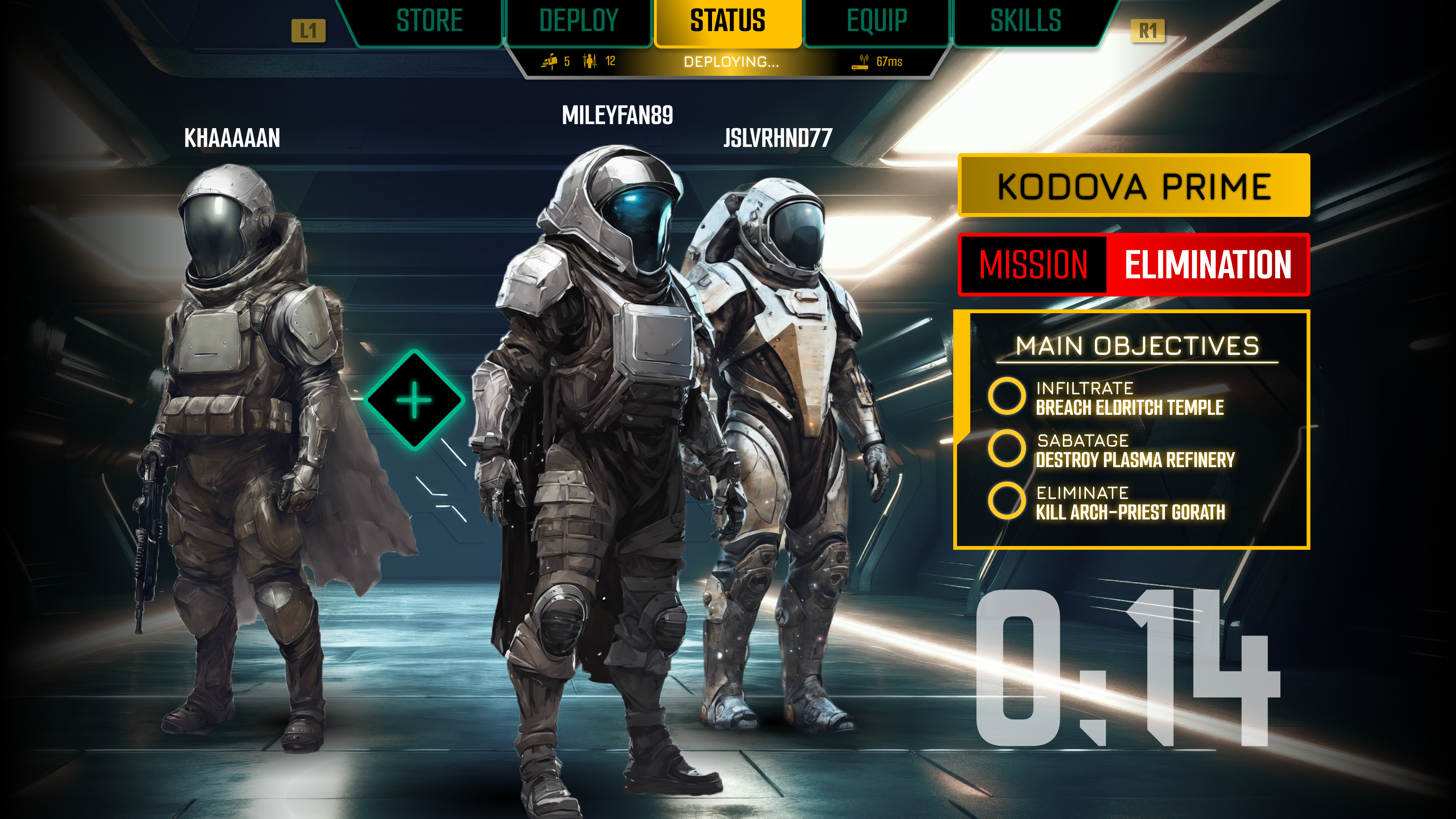 Character Menu - STATUS - DEPLOYING TO GAMEMODE