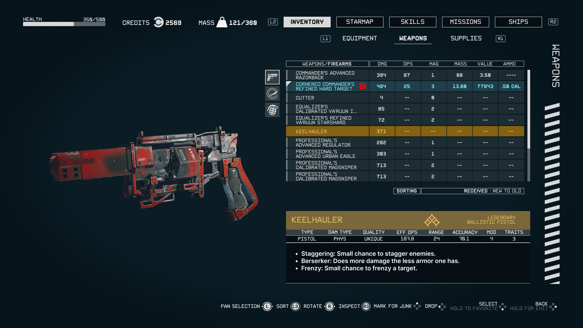 Weapons - Highlighted/Previewed