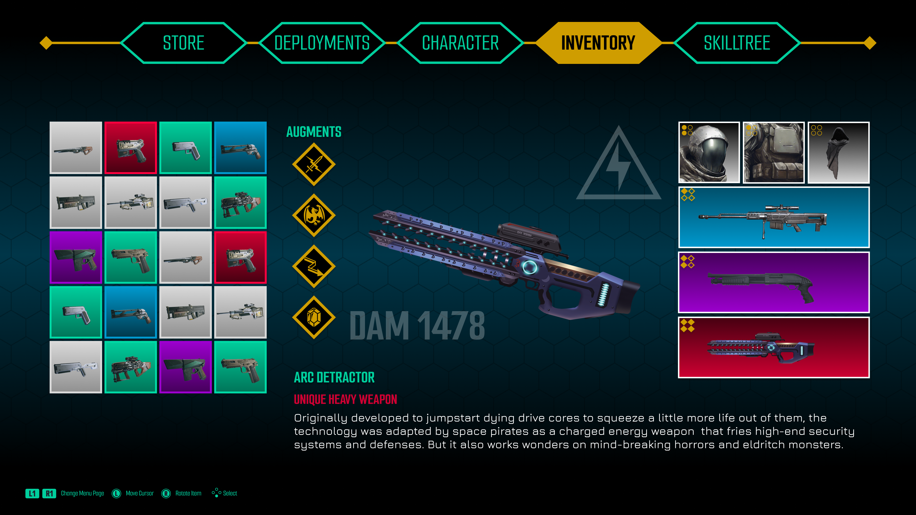 Player Menu - Inventory - WEAPONS