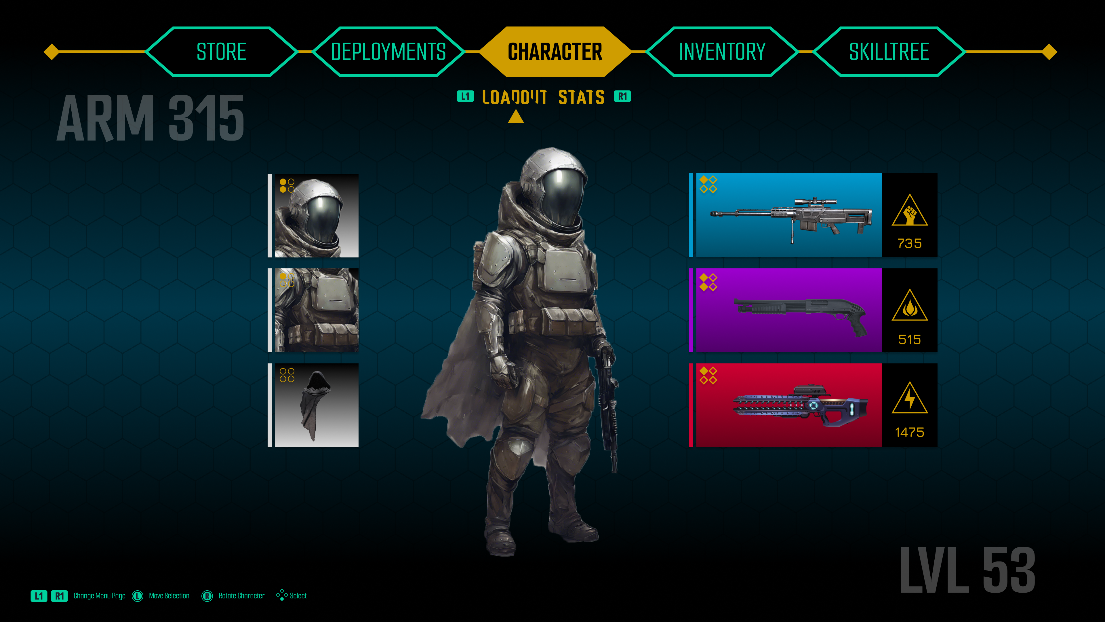 Player Menu - Character- LOADOUT