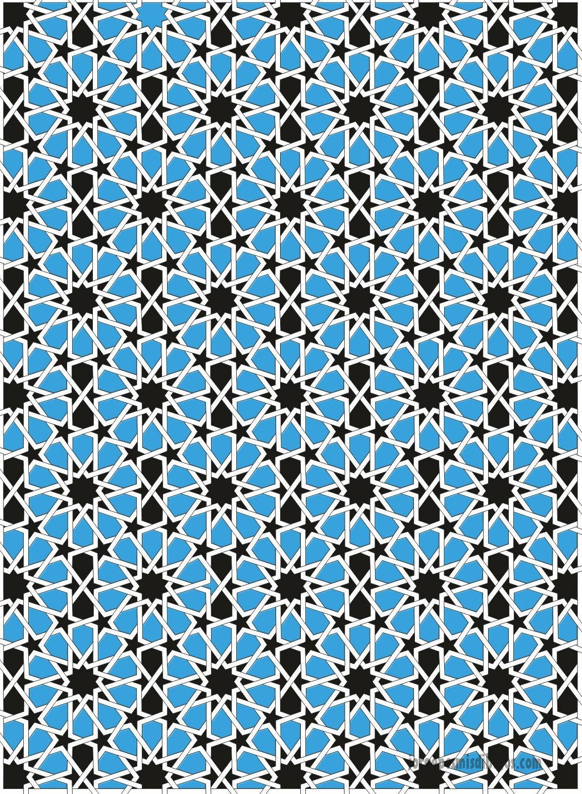 Único diseño pentagonal sobre estrellas de 10 puntas. Jambas de acceso al Salón de Embajadores (Tipo P)