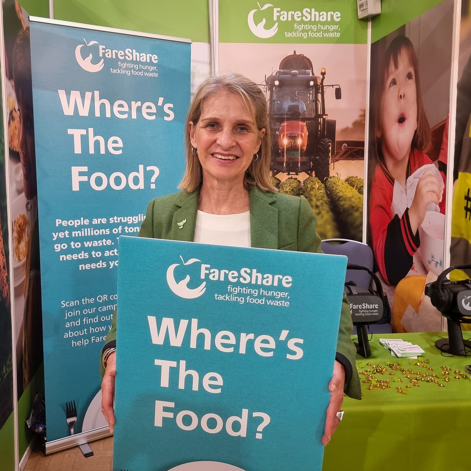 Lib Dem MP Wera Hobhouse at FareShare's stand - Lib Dem Conference 2023 