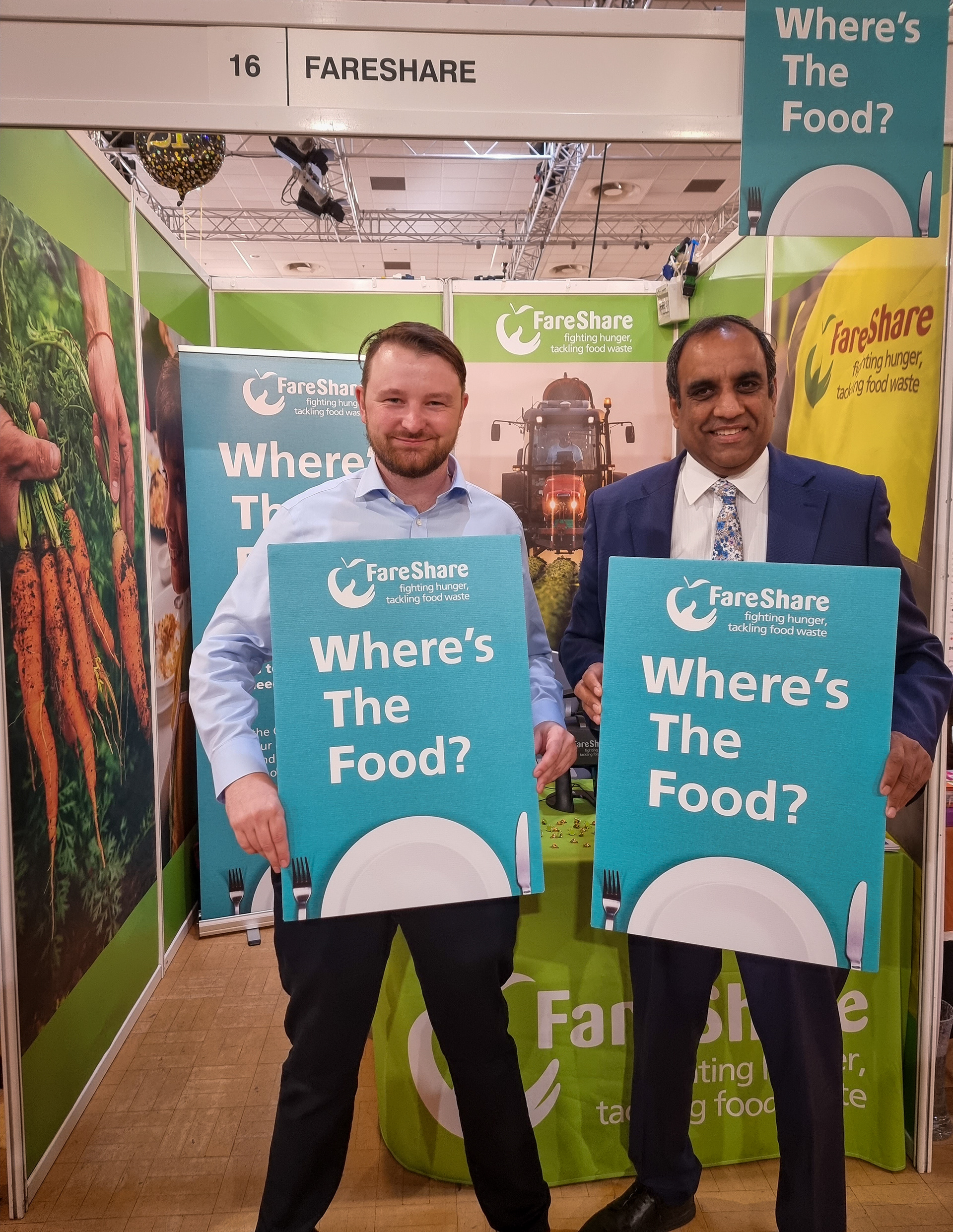 FareShare's Ali Gourley with Sheffield Hallam candidate and former MEP Shaffaq Mohammed Shaffaq - Lib Dem Conference 2023 