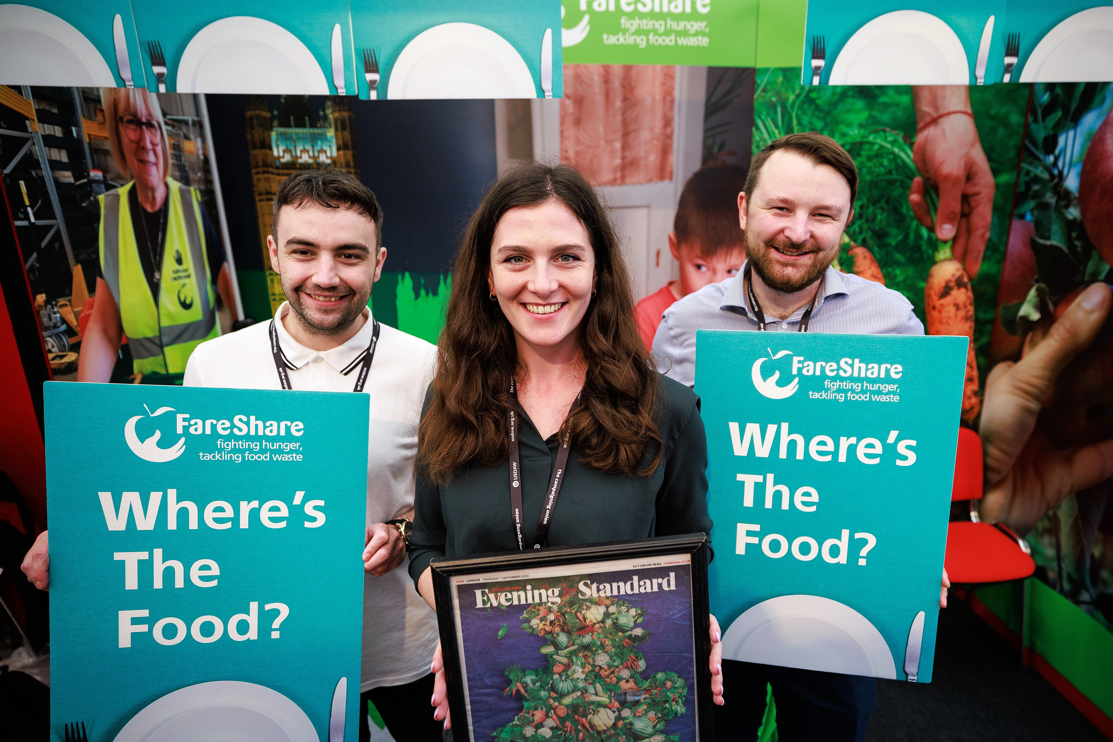  FareShare's Calum Taylor, Kitty Langton and Ali Gourley - Labour Conference 2023