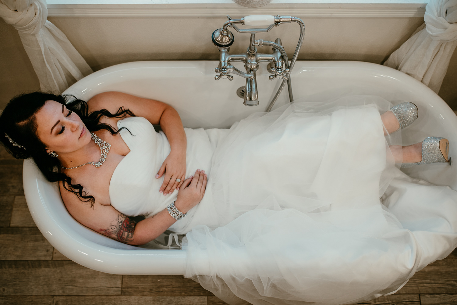 "Yea so if you could just go ahead and lay down in this tub, that'd be great!" Jesse was such a good sport.