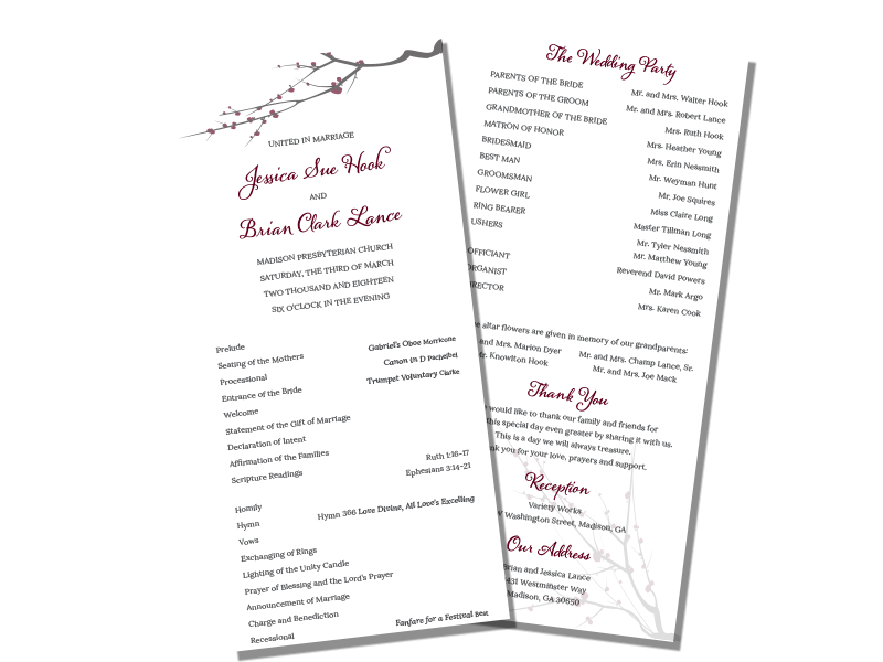Wedding program