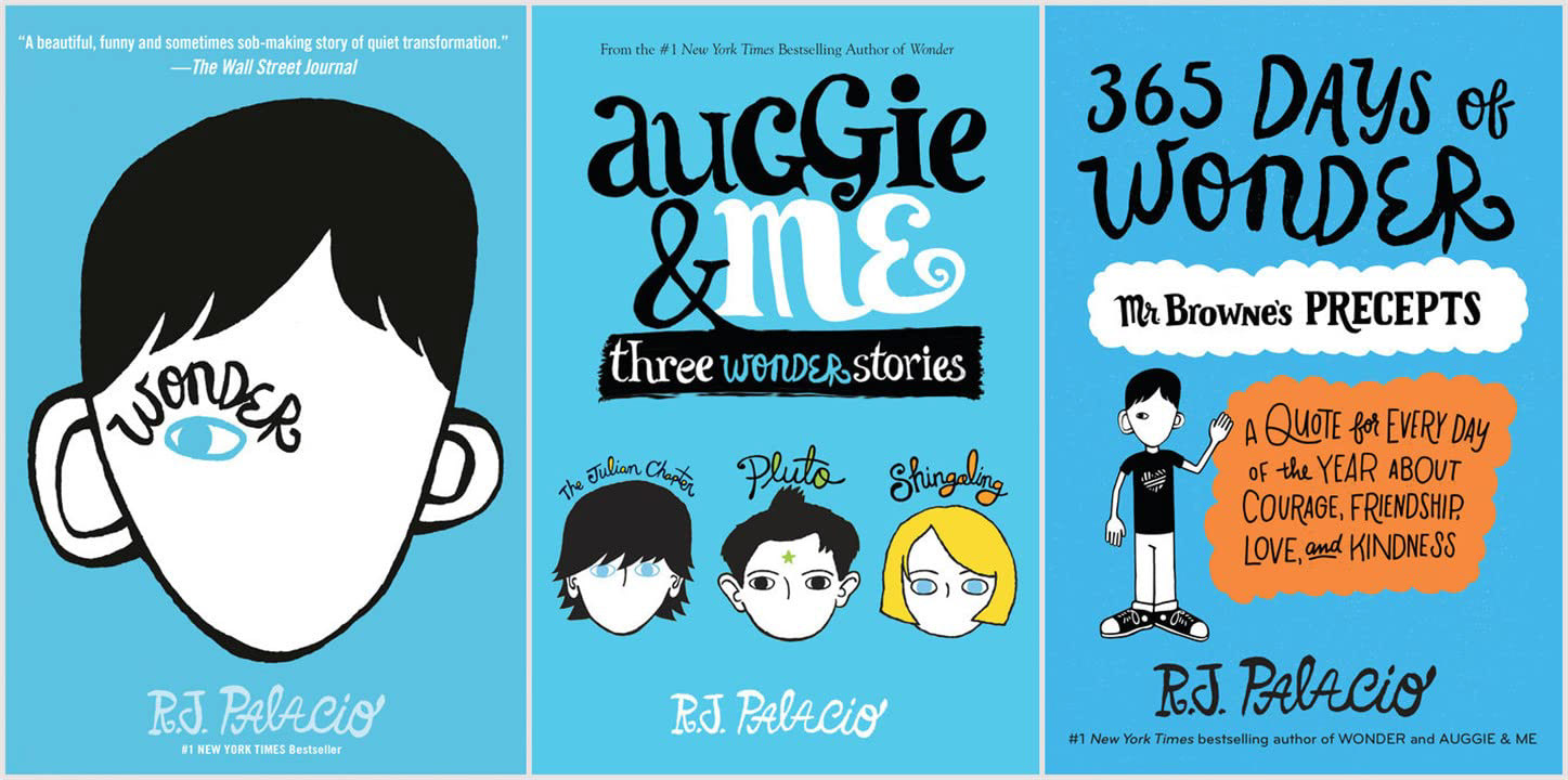 8.6★ (average)	The “Wonder, Auggie & Me, 365 Days of Wonder” set is about a kid name August, who has a deformed face, and goes through a lot in his first year at a new school. He makes friends like Summer and Jack, and meets bullies like Julian and his mates. Some times he loses friends, like when August caught Jack saying rude stuff behind his back, and sometimes August gains friends, like when Jack apologised to August after bullying him. In the book, the year is viewed from all different points of view. If you want a list, here it is: August, Jack, Julian, Via, Miranda, Summer, Charlotte, Christopher. That’s a lot of point of views! Recommended for 10+.	04/07/2023