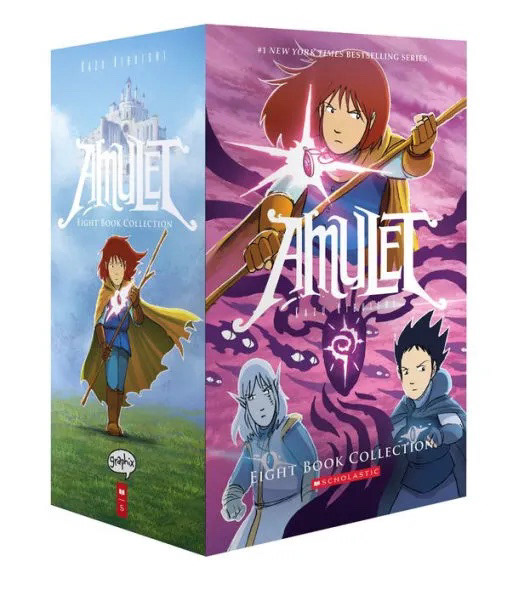 9.9★ (average) “Amulet” is a series of 8 graphic novels. It’s about a young girl who found an amulet in her house. She fends off monsters, goblins, elves, and “Ikol”, also known as the “Voice” or the “Elf king”. The amulet contains supernatural powers that needs a powerful master to use and understand. The graphic novels are “awesomely awesome!!!!” I think the series is the longest graphic series I know. When my dad first introduced the Amulet Series to me, I was basically hooked after, let’s say, 4, no, 2 pages. Recommended for people at approximately 9.	23/01/2023
