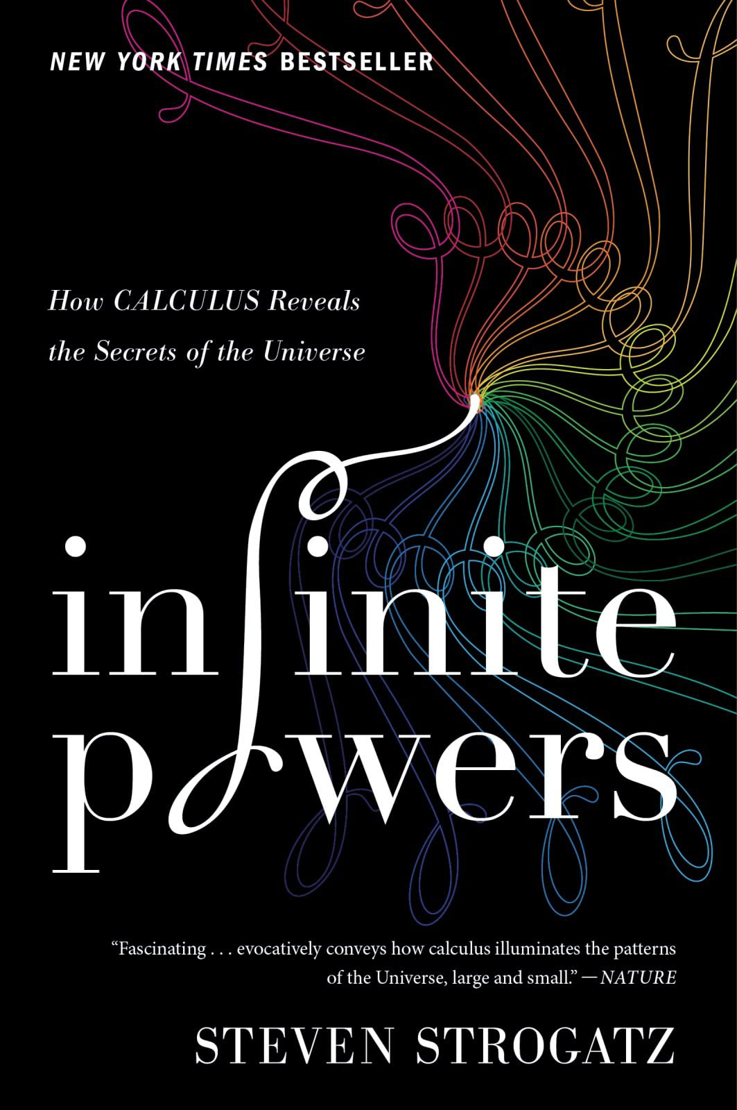 8.3★ “Infinite powers” is a very famous mathematic book about calculus. It talks about how AI progress and how we can use AI with calculus. It also talks about infinite series, e.g how 1/2+1/3+1/4+1/5…=infinity, but how 1/4+1/16+1/64+1/256…=1/3. It describes all of this in very precise text. Plus, while doing all this, it also uses layman’s language. What they say is true. This is a mathematician’s best friend for sure! (second if you count formulas.) For people who like calculus.	12/04/2023