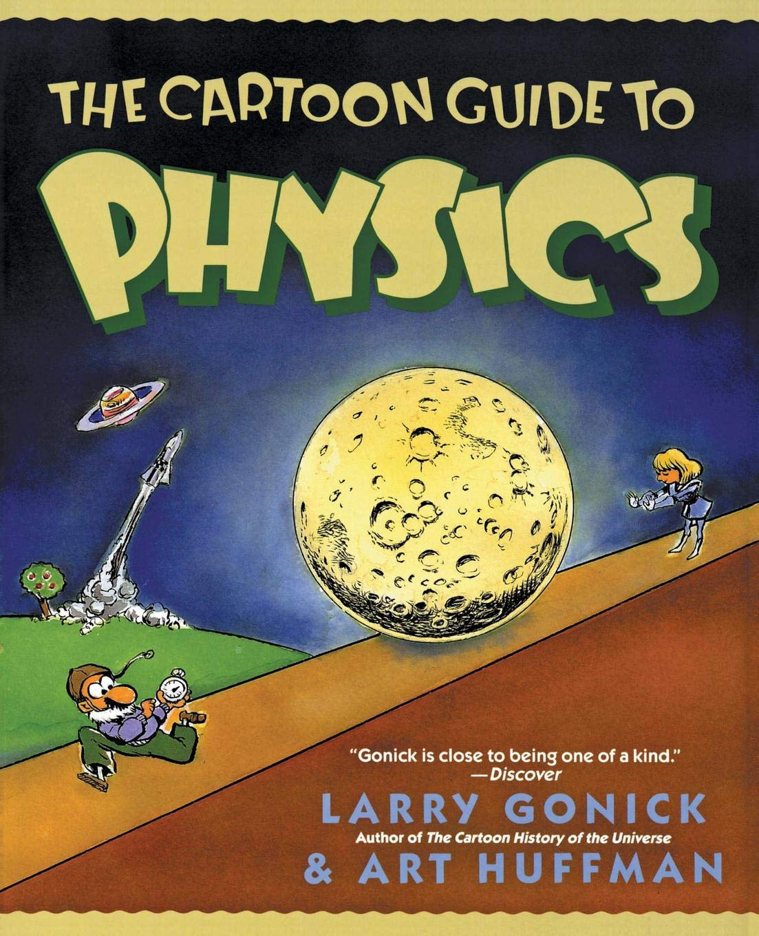 8.6★ "The cartoon guide to physics” was written by the best-selling author Larry Gonick. I’ve only finished a few of his books, but I think he is really good. It contains lots of the basics of physics (and a few of the more complicated bits as well!) The author really knows how to do illustrations for kids (similar to me, because I AM a kid), because he draws neat, simple, and yes, funny doodles. I don’t really think there’s a “Funniest bit” in this book, because EVERY PAGE is the funniest bit. I think that the book is suitable for all kids half way through secondary.