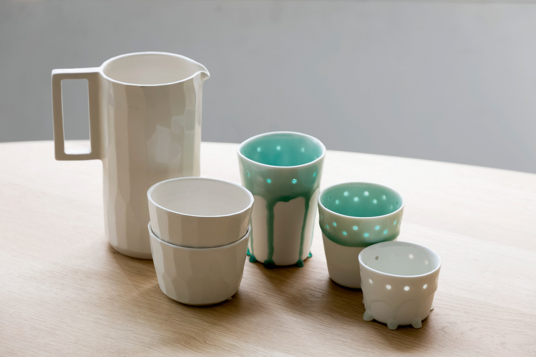 Gobelets avec coulures céladon PM 36€ / MM 32€ / GM 38€