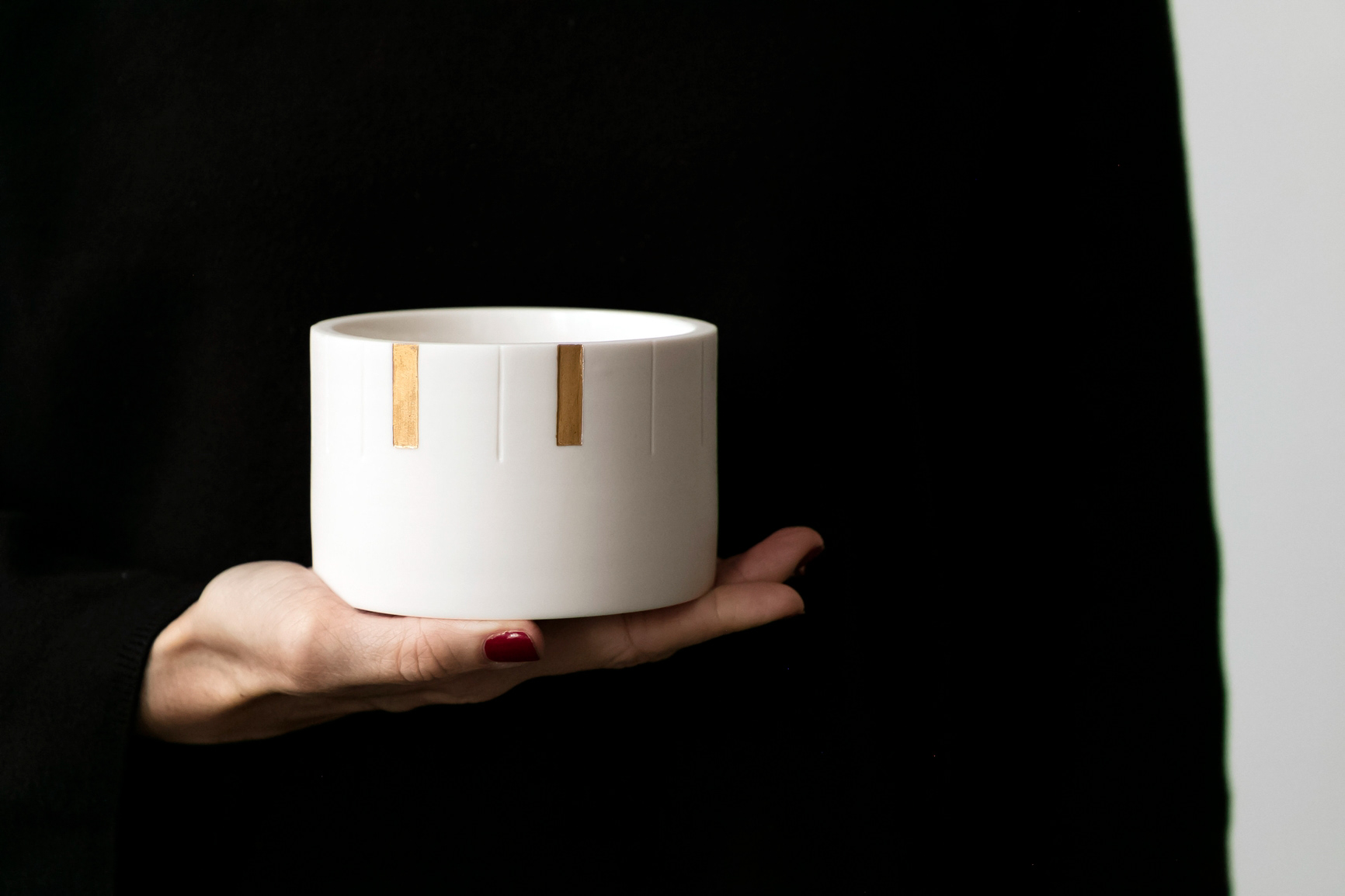 Cylindre porcelaine gravé or 95€ / 110€ / 130€