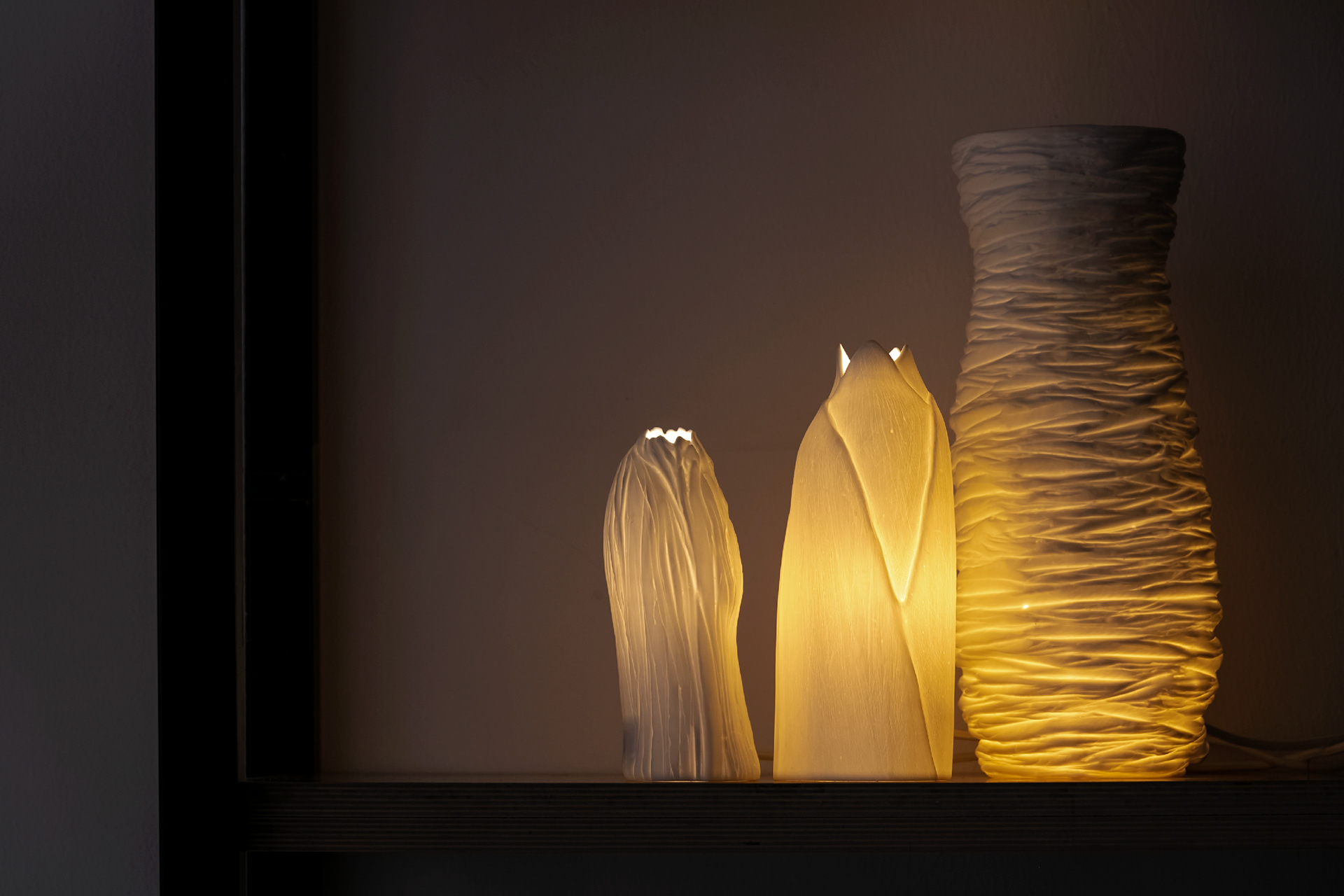 Lampes en porcelaine de Limoges : Caulis 149€ / 200€ / 358€
