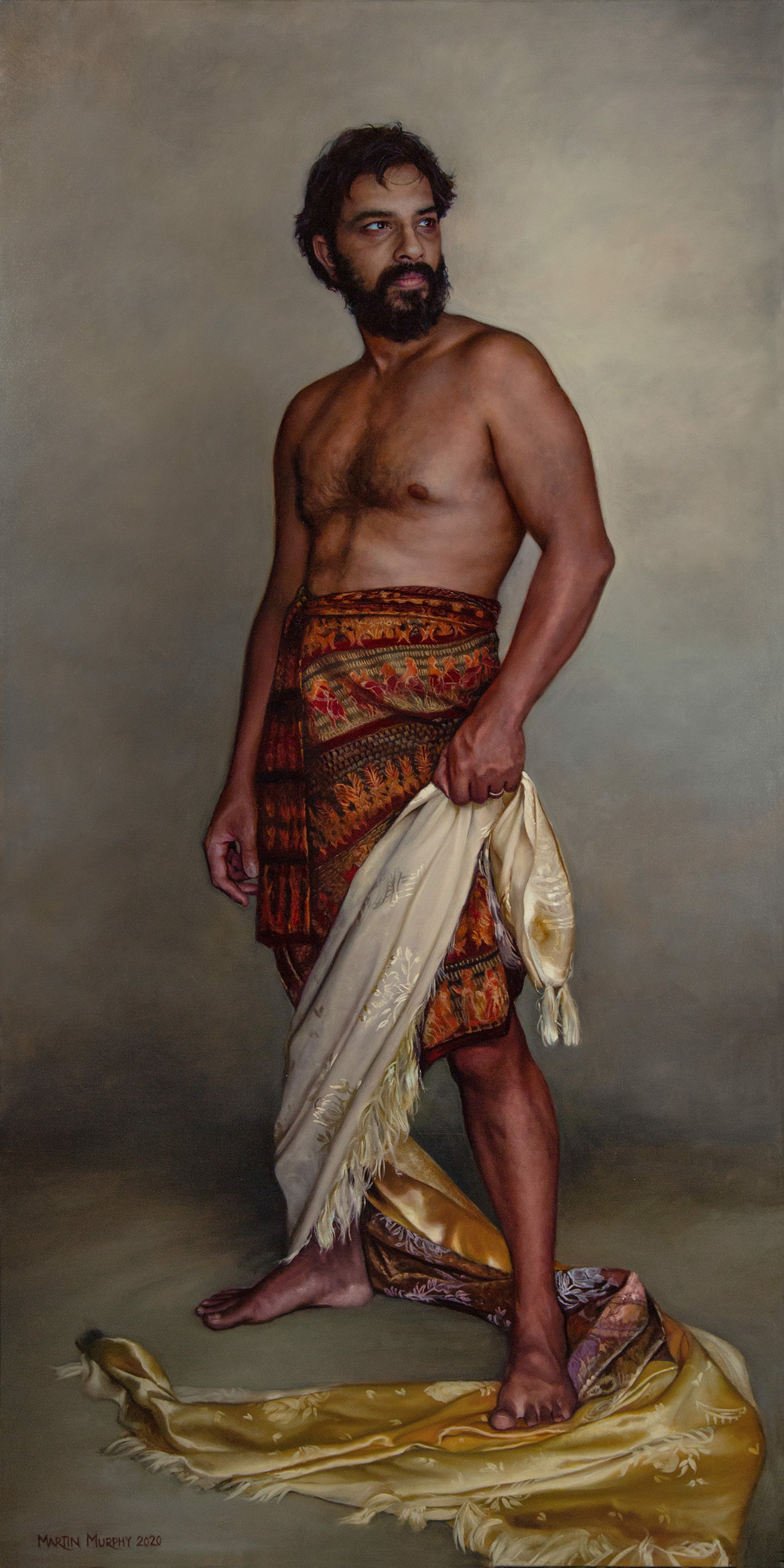 "Proud Father" oil on canvas 72"x36" 182x91cm (SOLD)