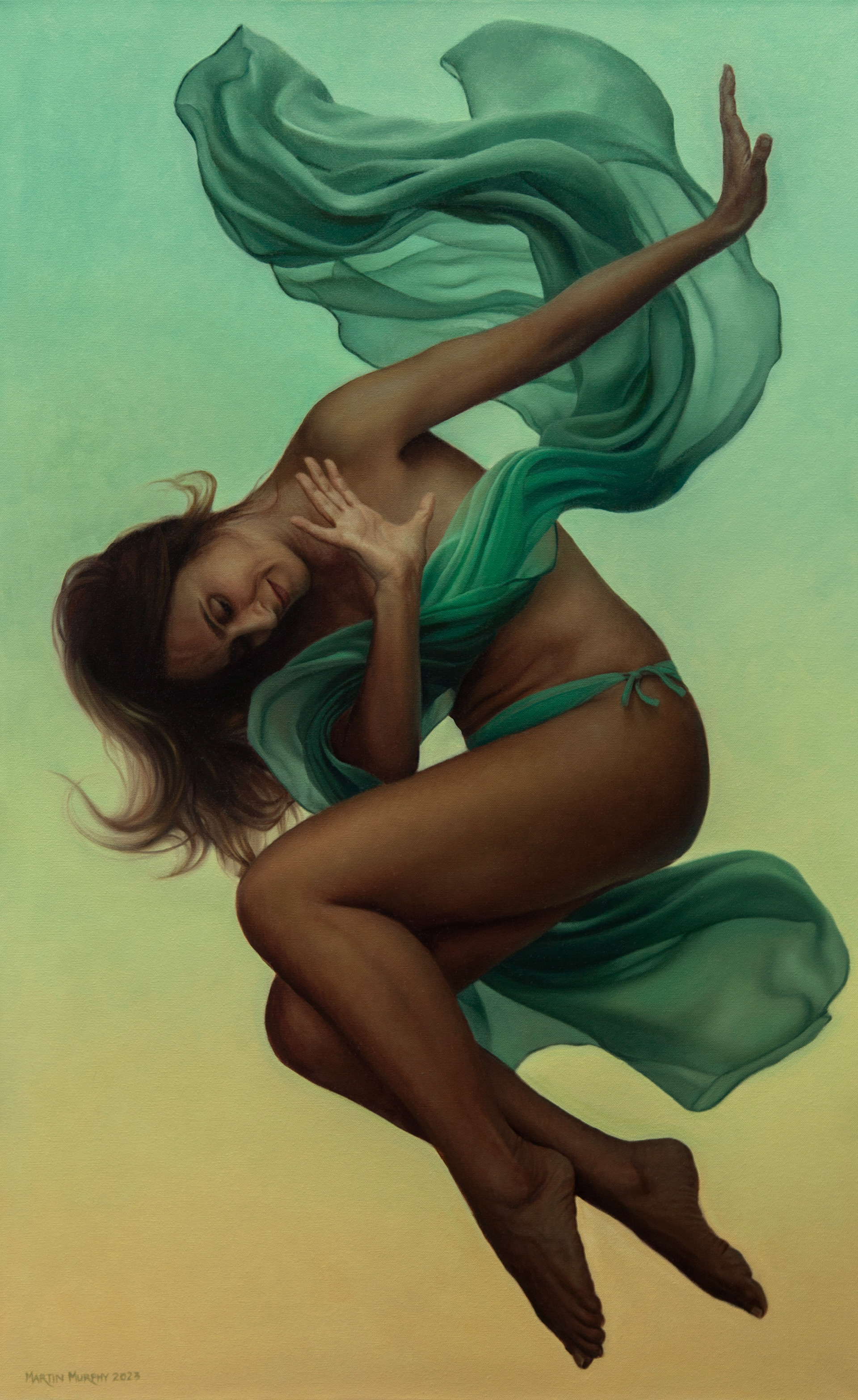"Floating Falling" oil on canvas, 48"x30", 122cm x 76cm