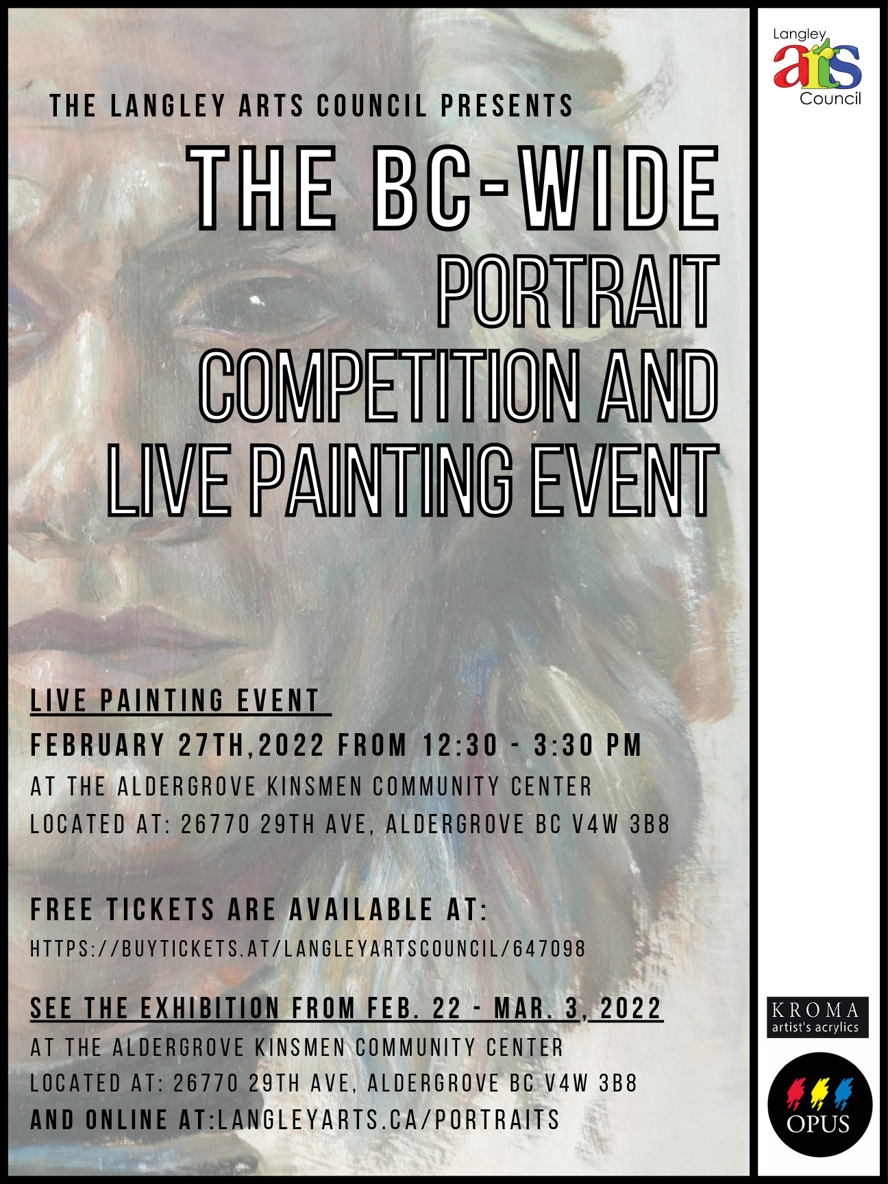 Langley Arts Portrait Competition and Live Painting Event