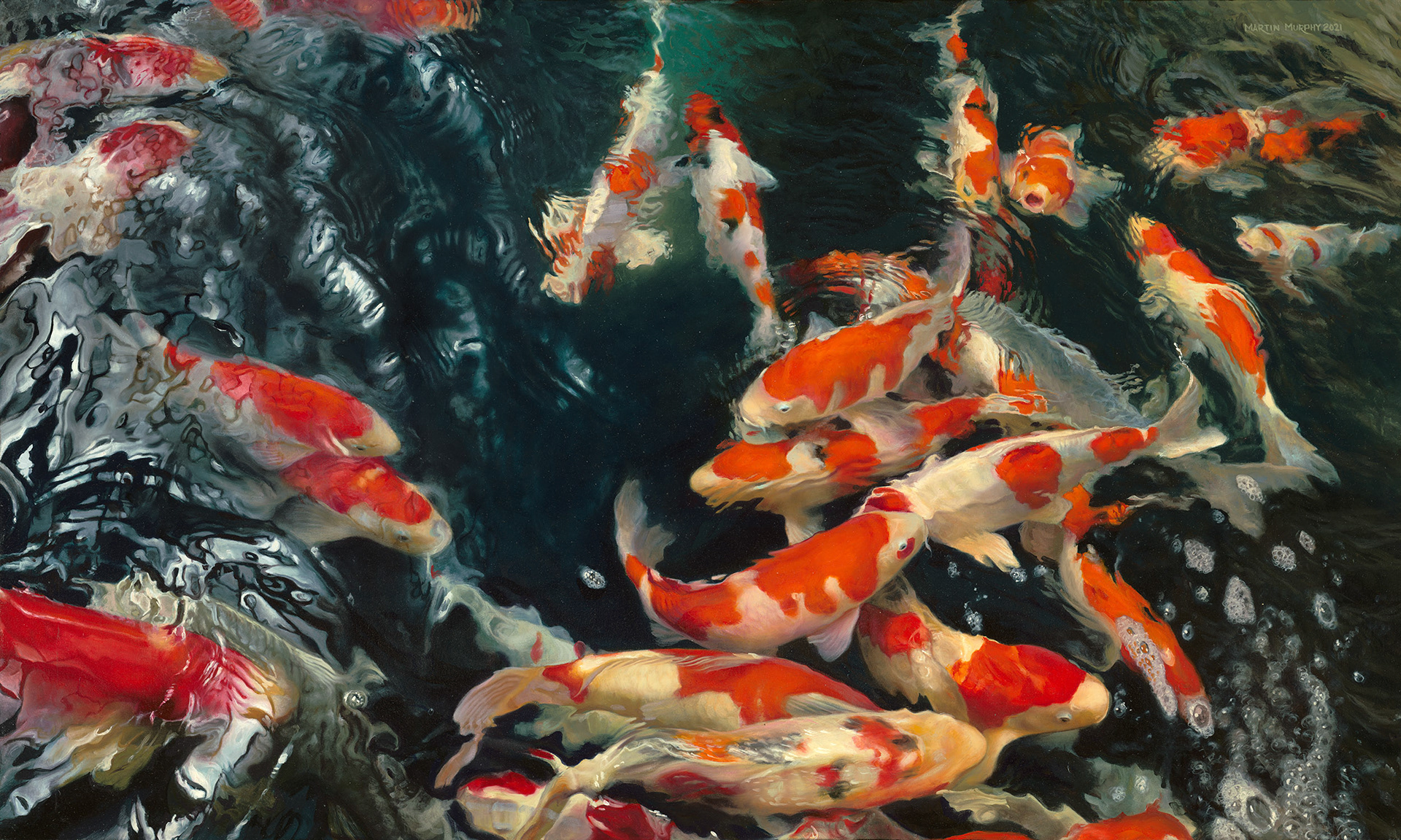 "Koi#4" oil on canvas 60"x36" 152cm x 91.5cm (SOLD)