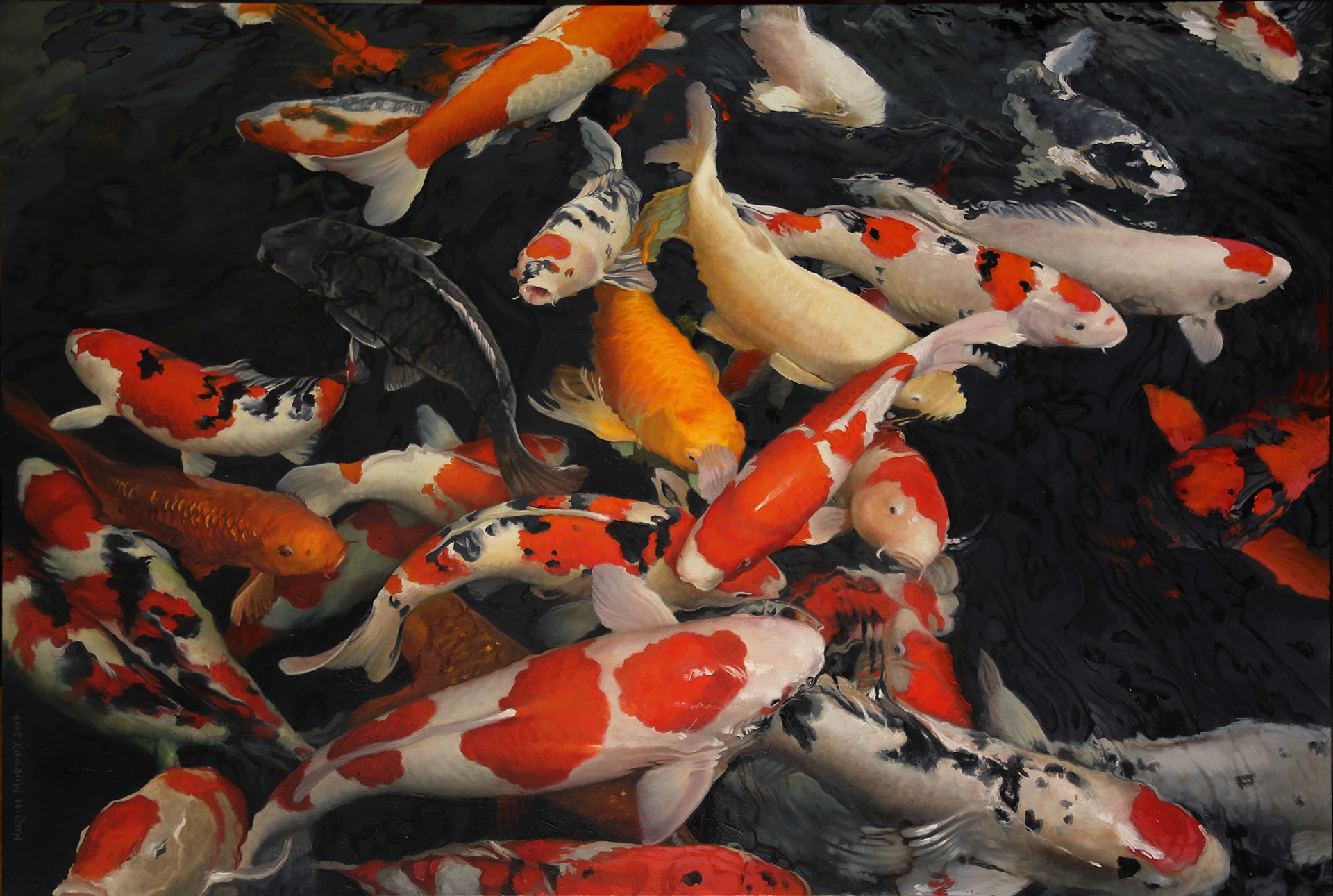 "Koi#2" oil on canvas 40"x60" 101cm x 152cm (SOLD)
