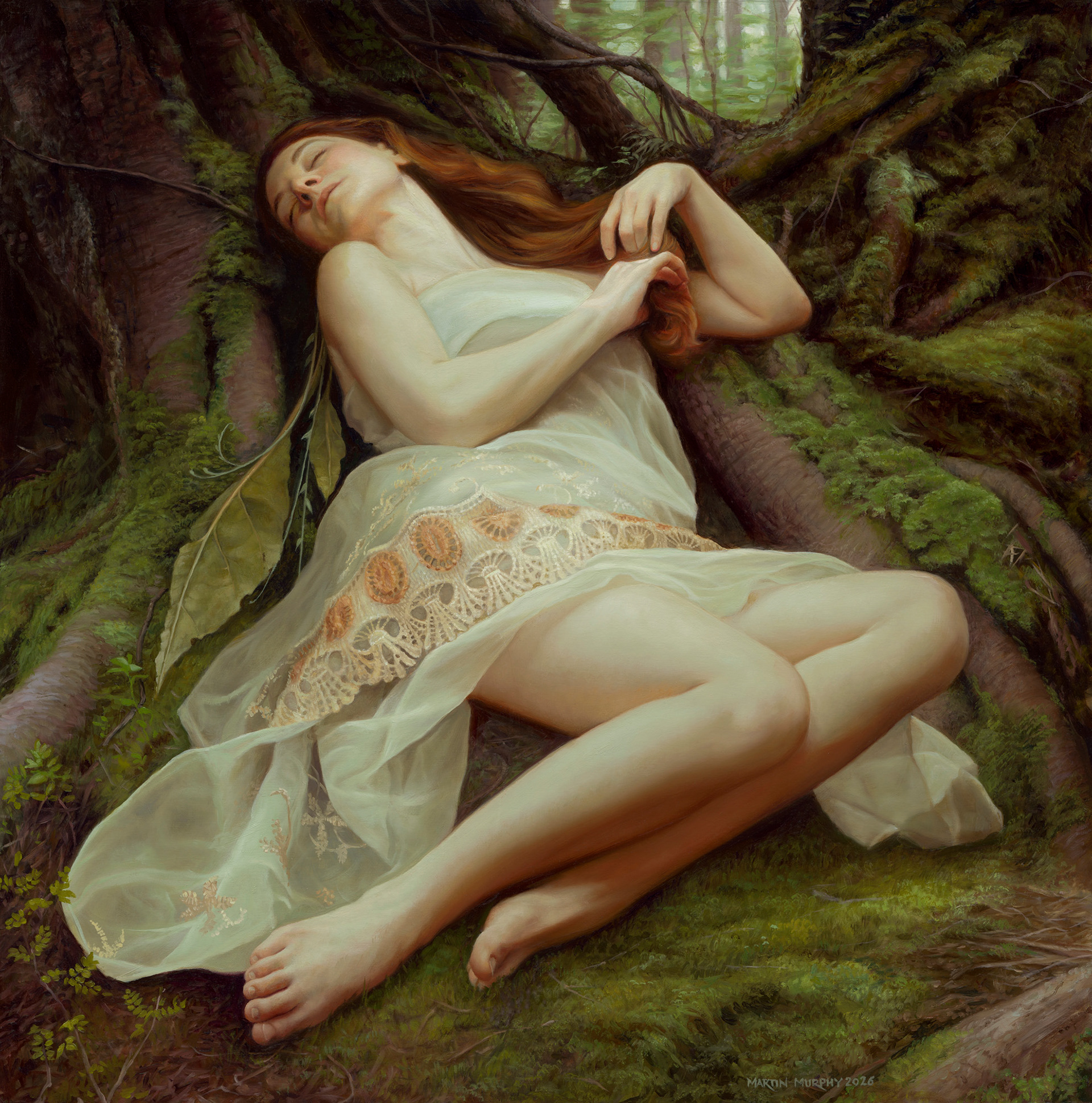 "Forest Nymph" oil on wood panel, 30"x30", 76.2cm x 76.2cm