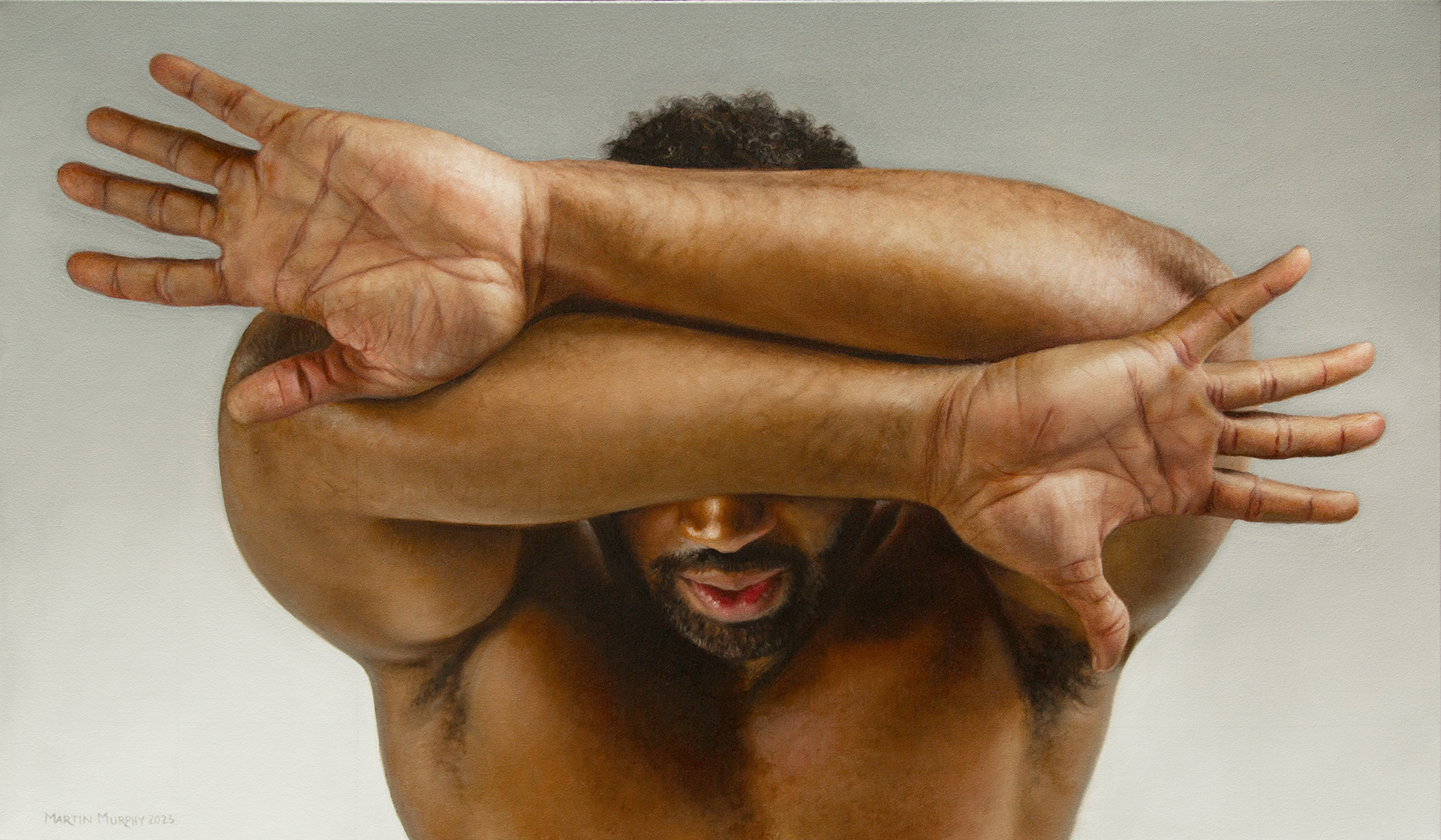 "Emotion Censor" oil on canvas, 48"x28" 122cm x 71cm (SOLD)