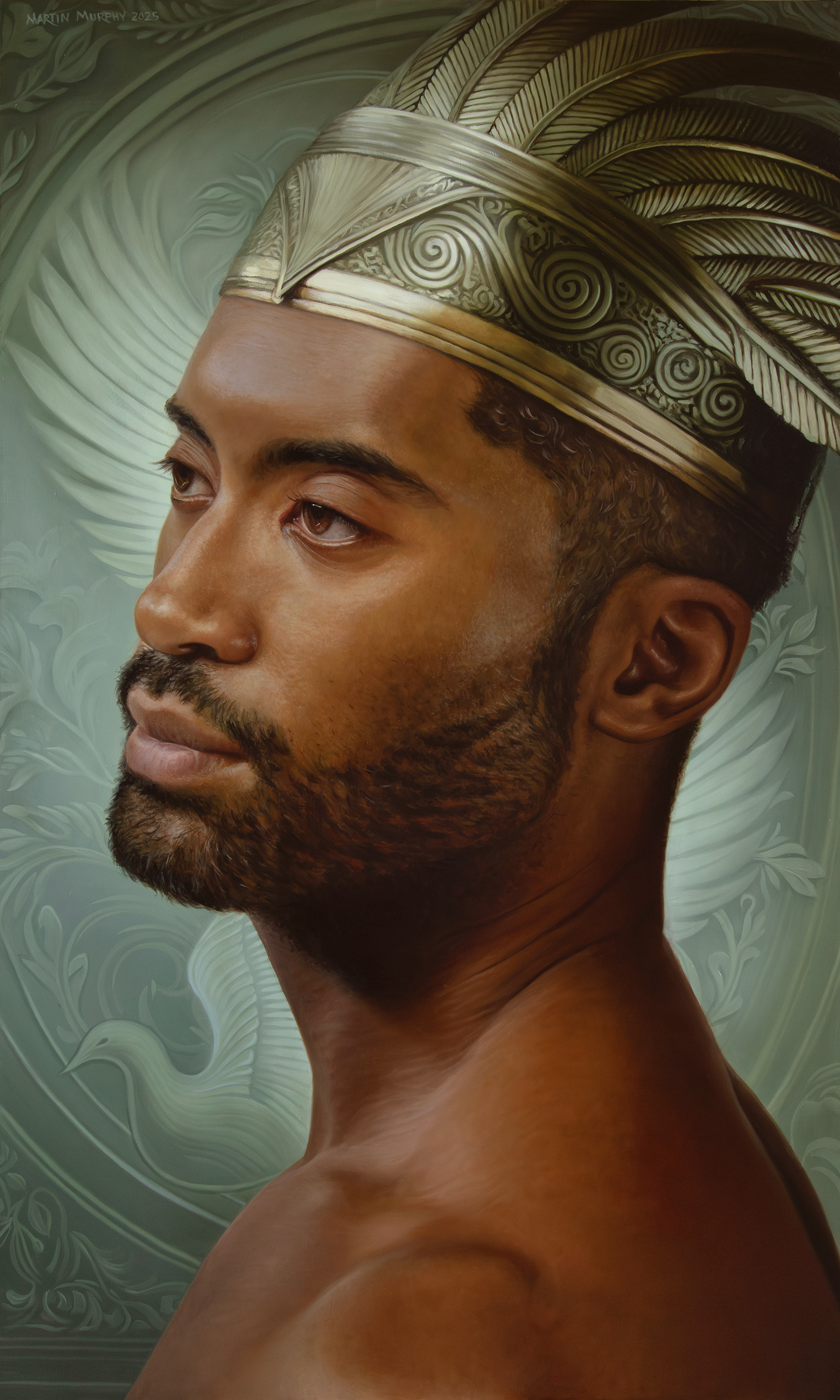 "Memnon" oil on wood panel, 60"x36", 152.4cm x 91.4cm