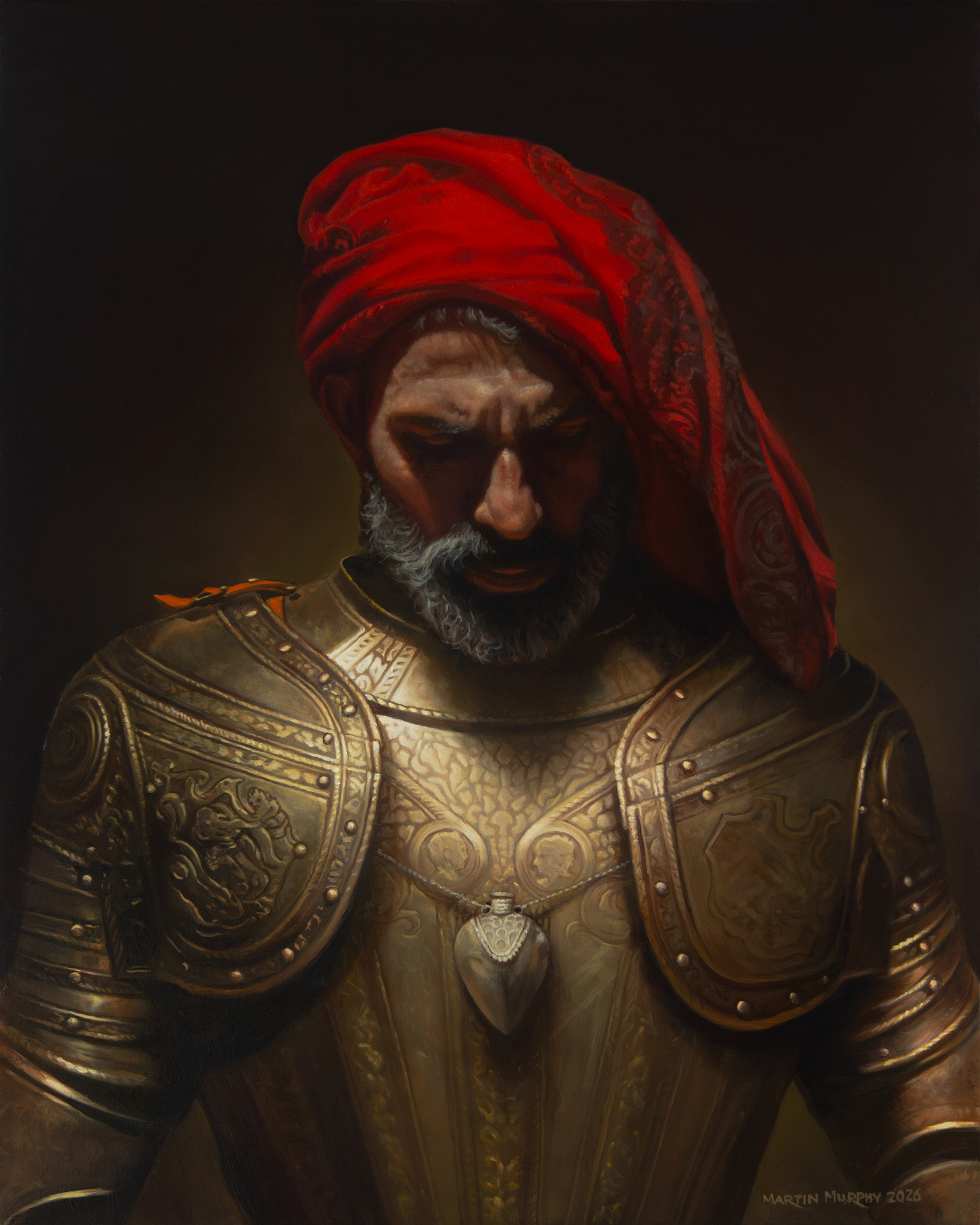 "Conquistador" oil on wood panel, 24"x30", 60cm x 76.2cm (SOLD)