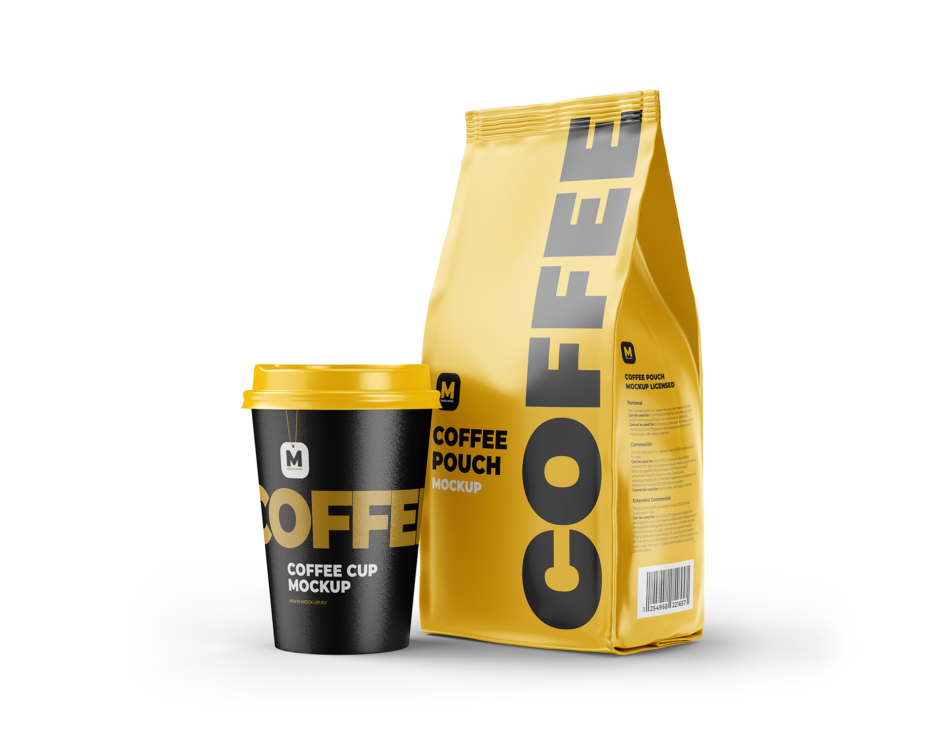 Exclusive Product Mockups - Coffee Pouch and Cup