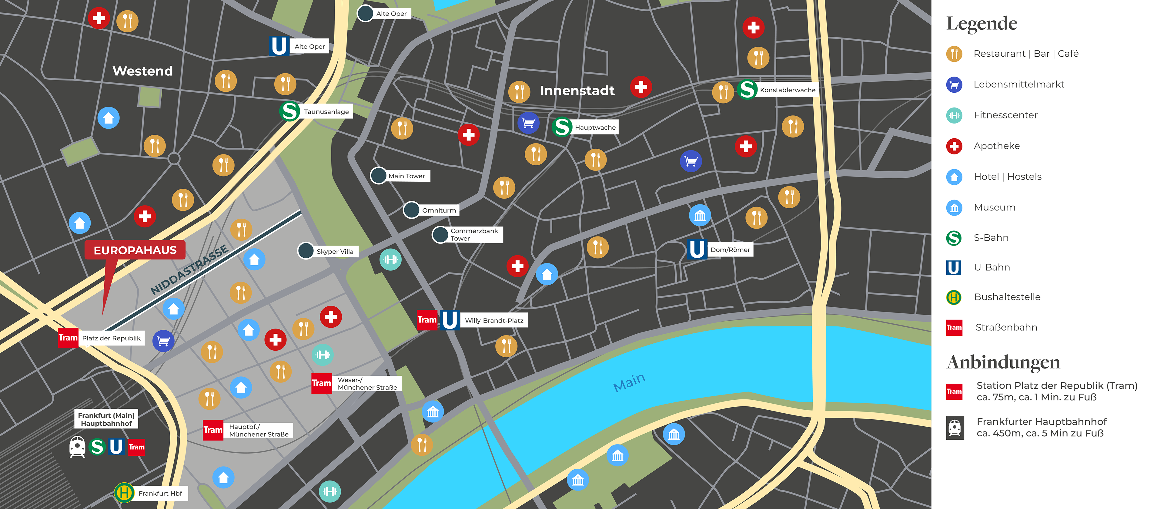 Nachgebaute Map mit Legende und Symbolen