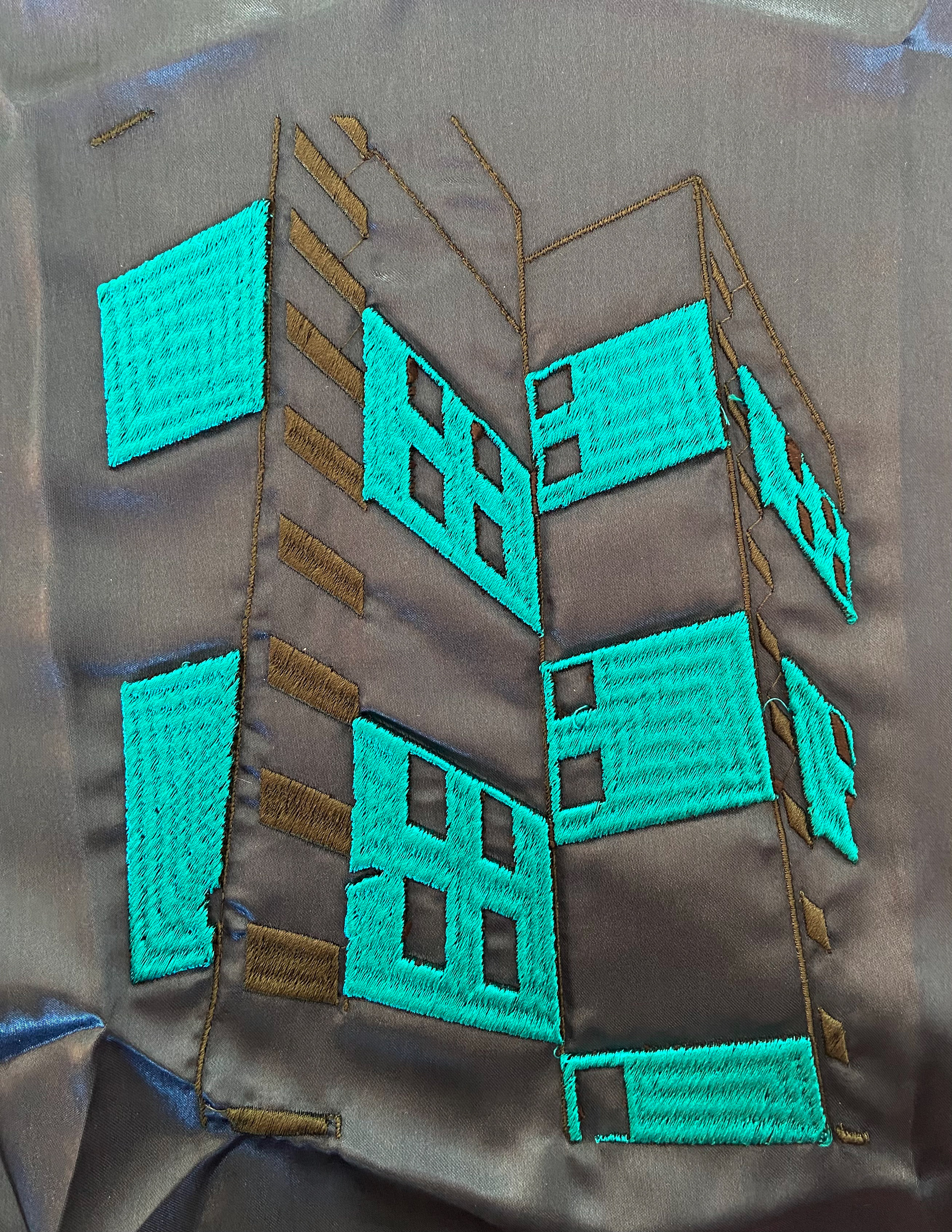 Digital Embroidery on Silk Satin