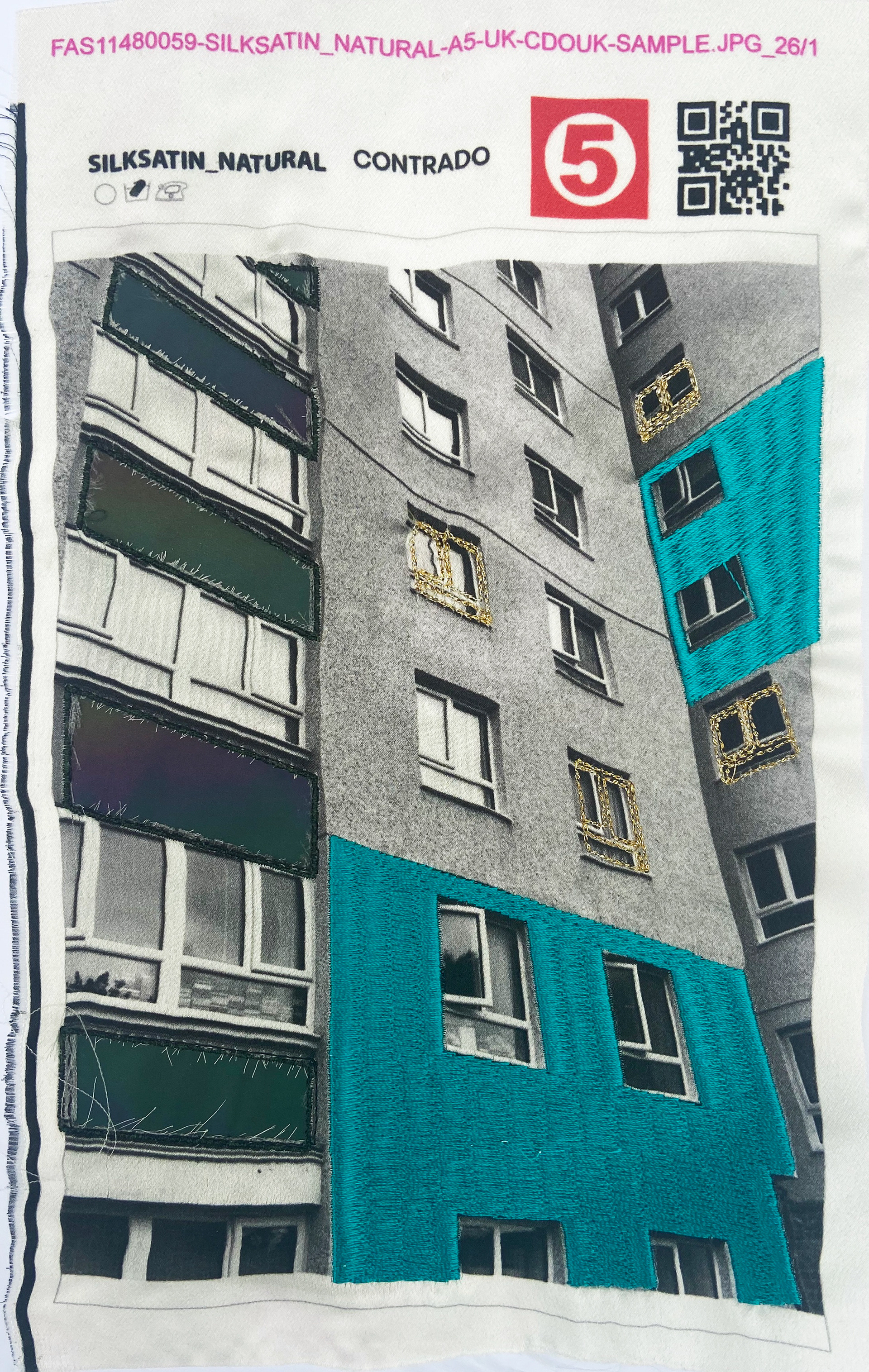 Fabric Test Print with Digital Embroidery