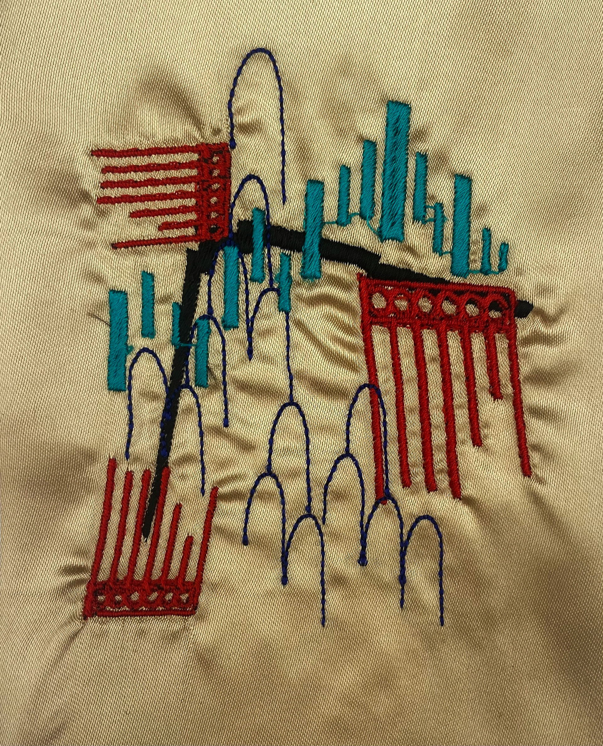 Digital Embroidery on Silk Satin