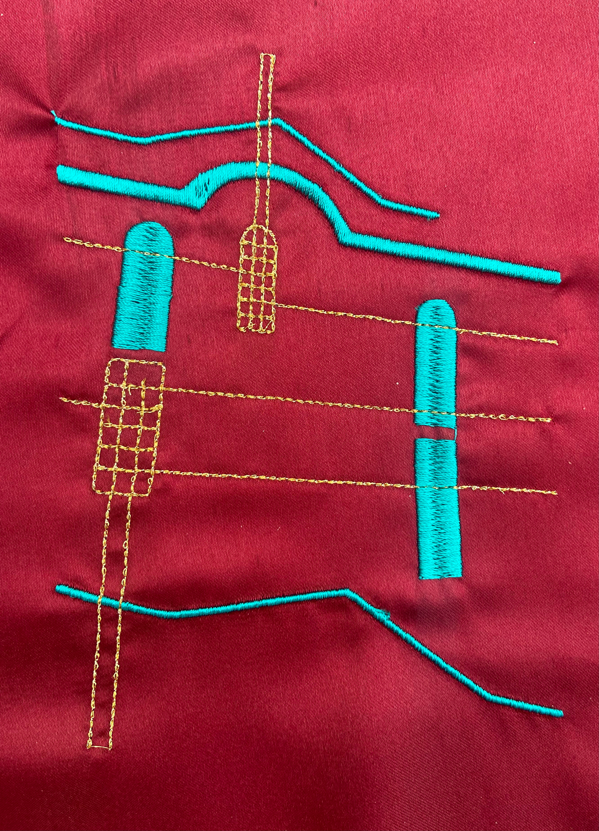 Digital Embroidery on Silk Satin