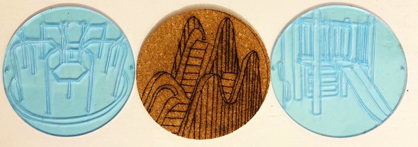 Laser Etching on Cork and Perspex Acrylic