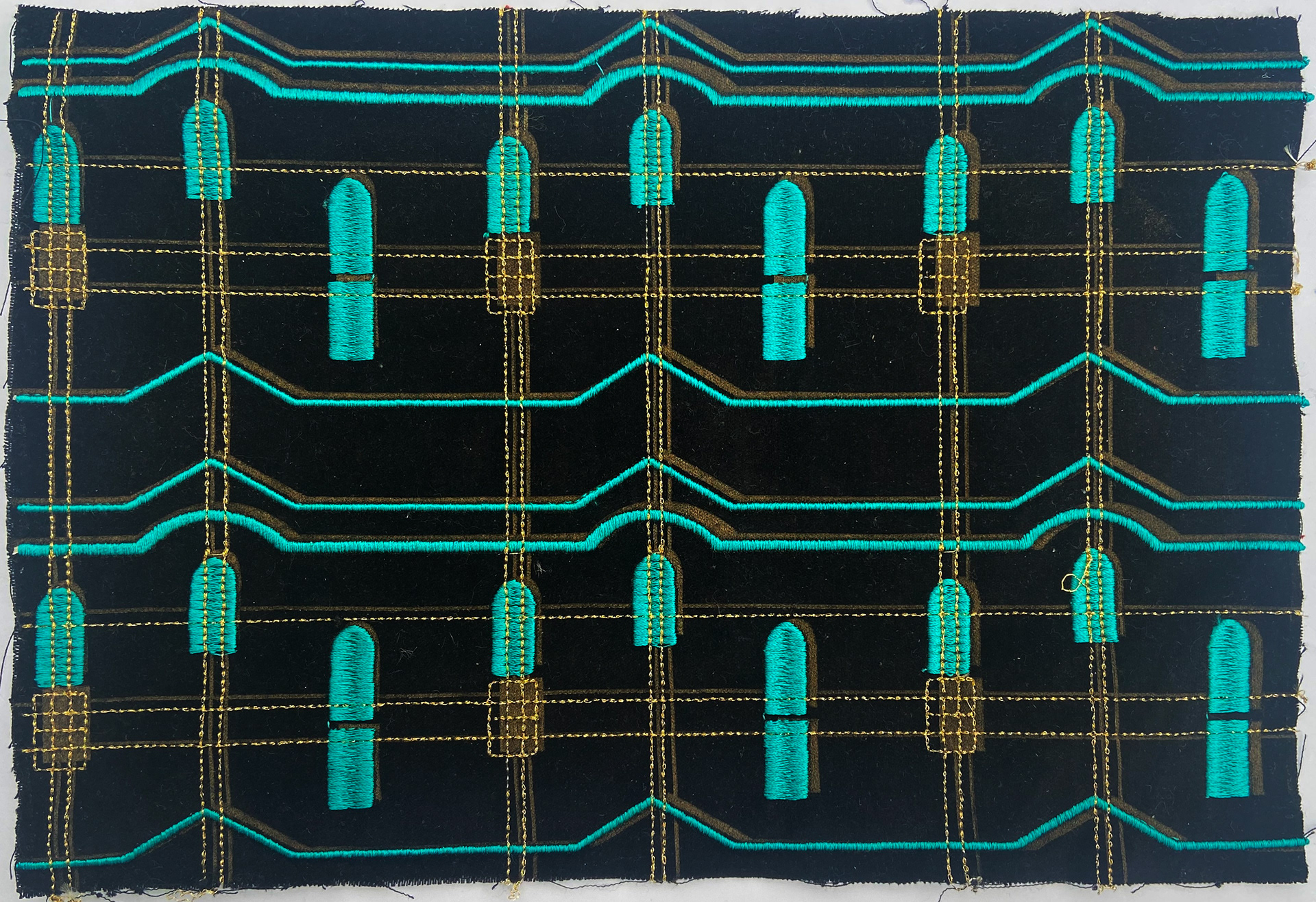 Laser Etched Velvet with added Digital Embroidery